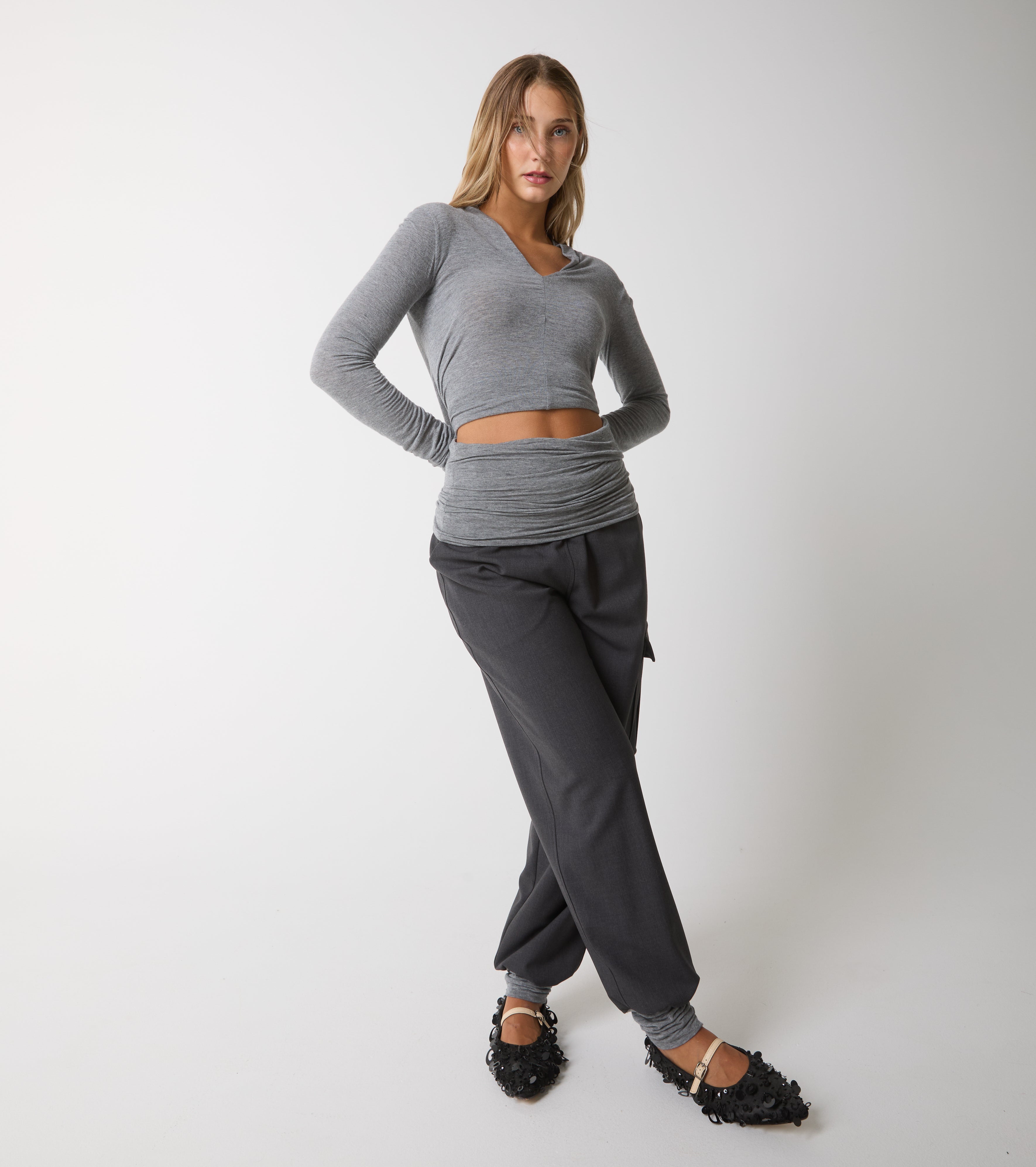 Pantaloni cargo in jersey stretch