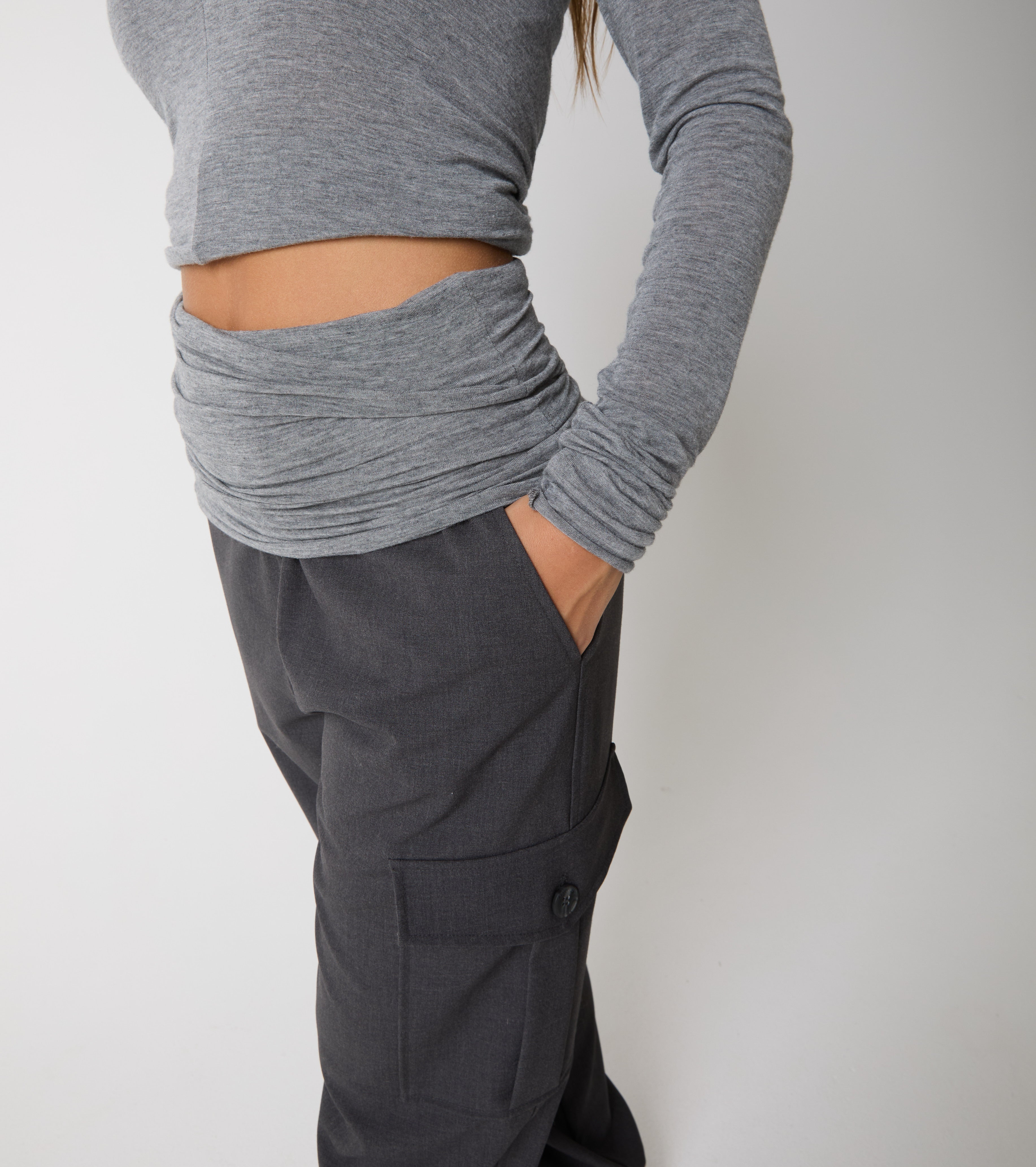 Pantaloni cargo in jersey stretch