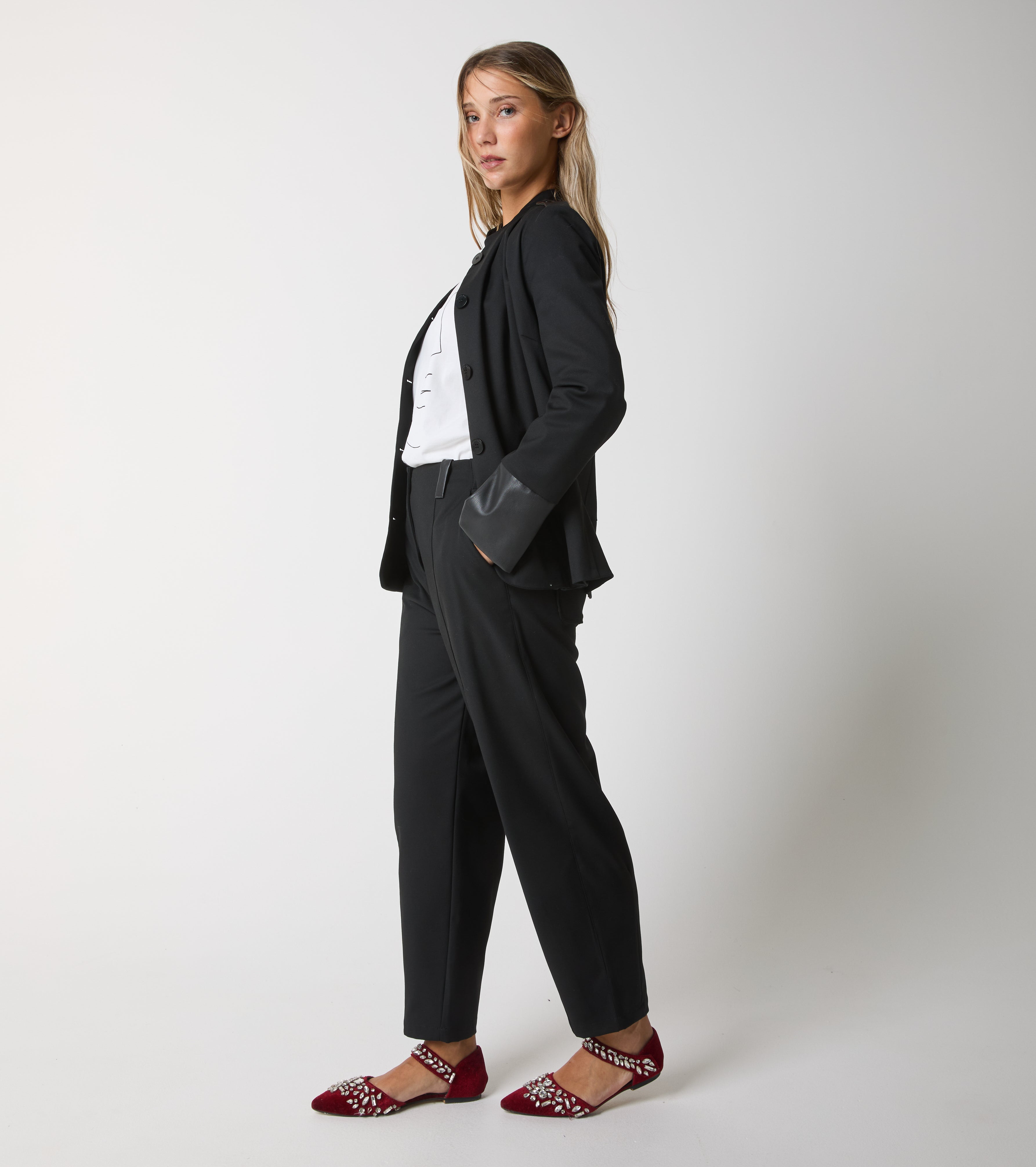 Jacket with mandarin collar