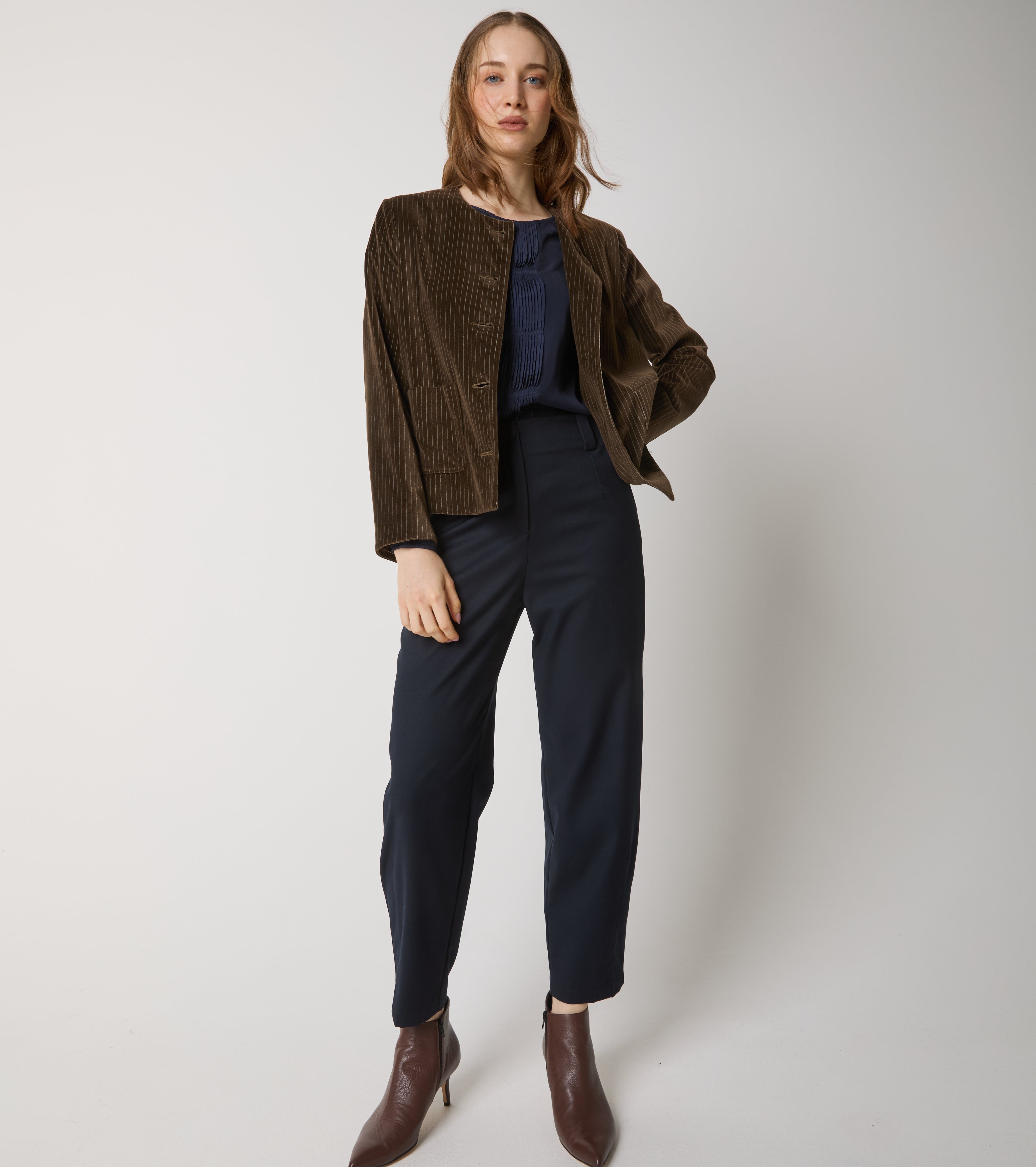 Blusa in raso con pieghe
