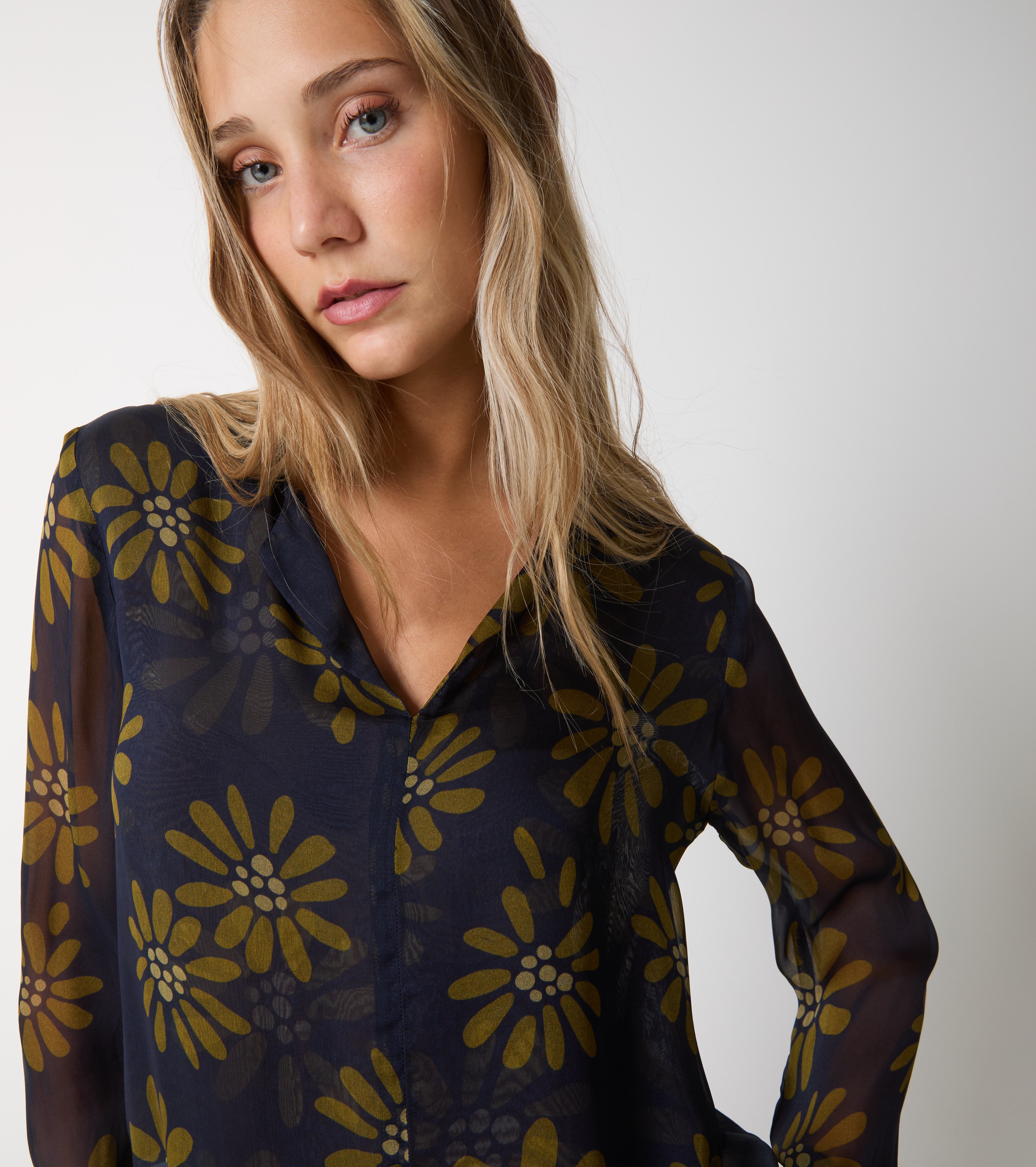 Blusa in seta con stampa