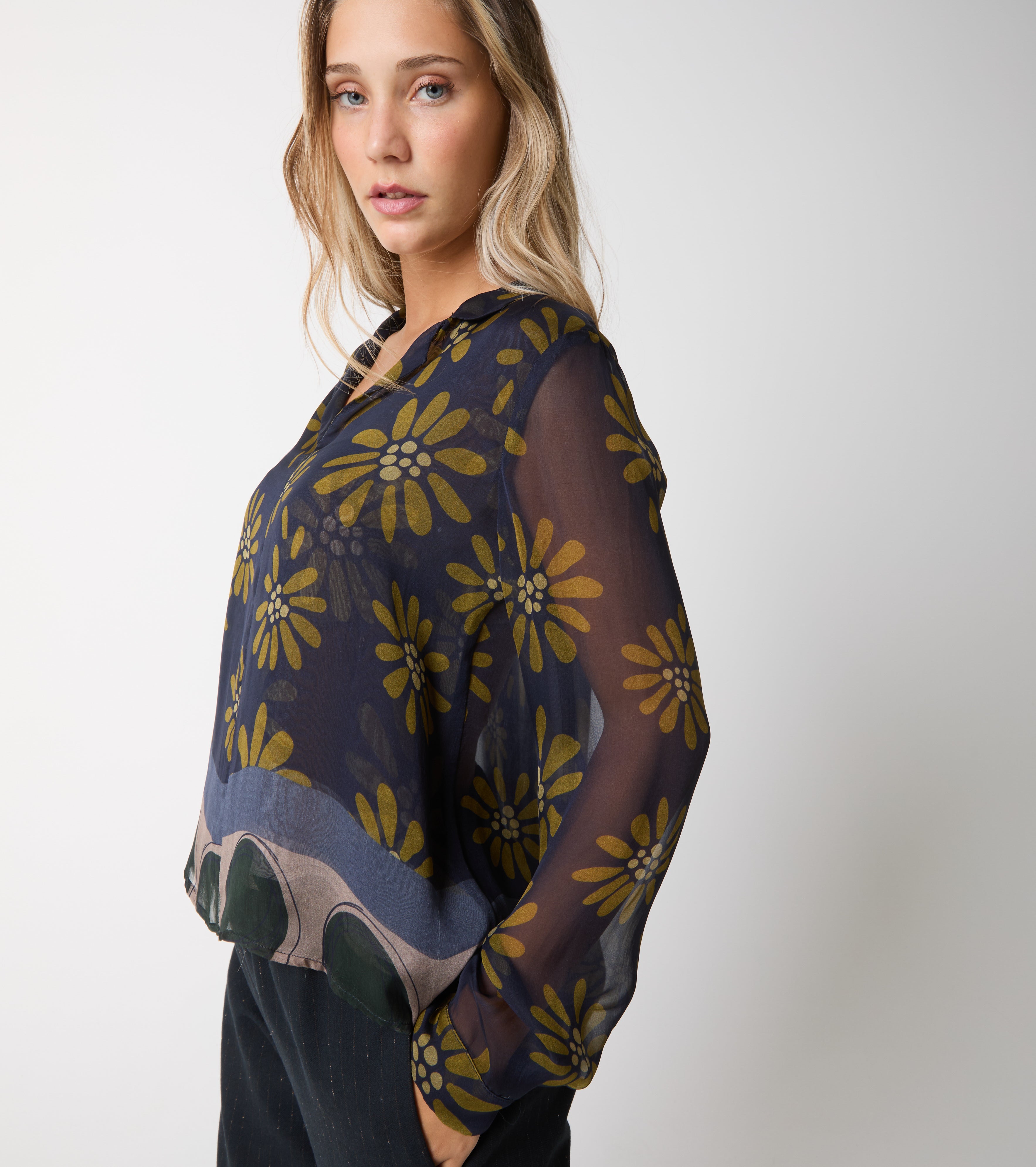 Blusa in seta con stampa
