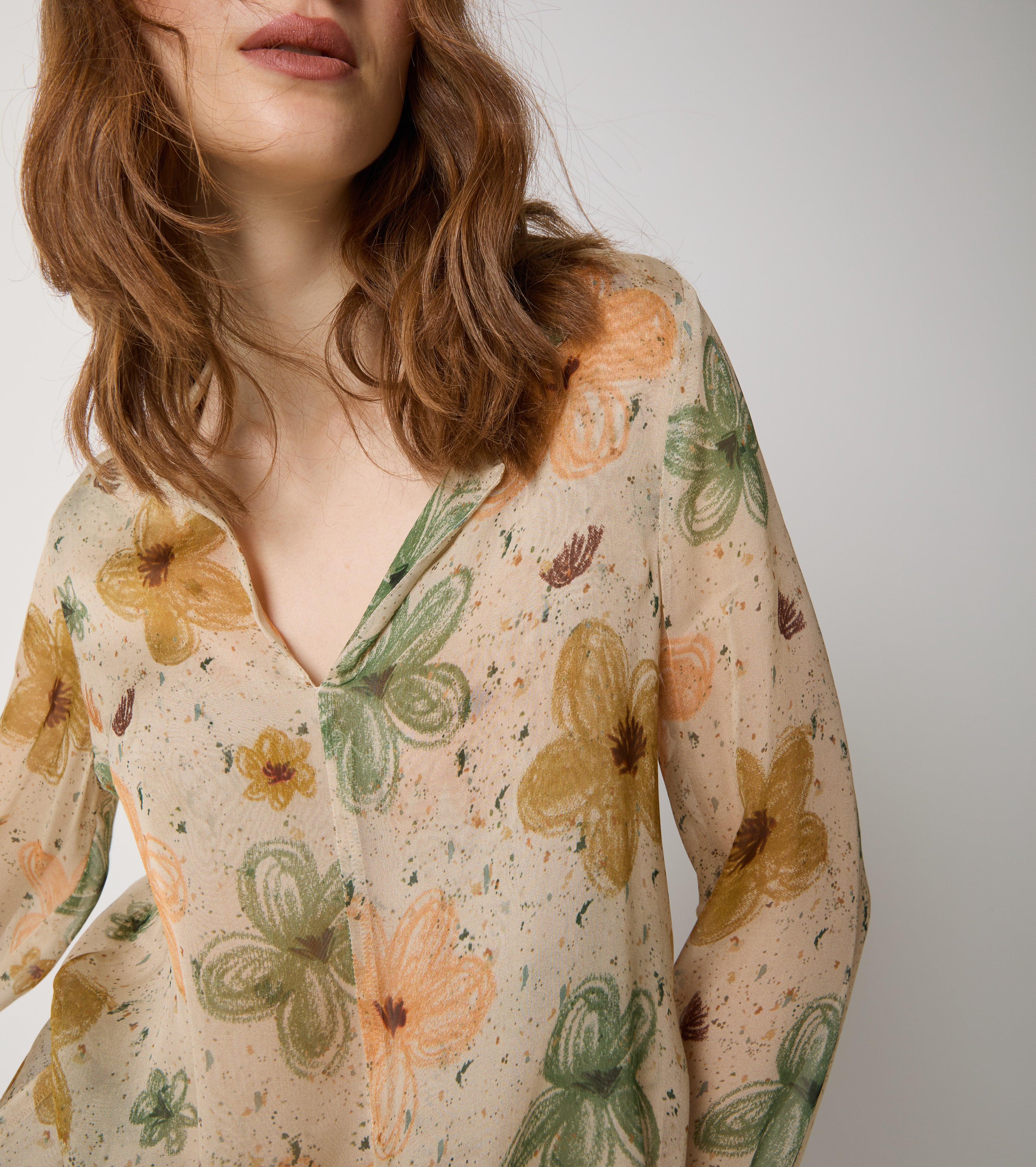 Blusa in seta con stampa
