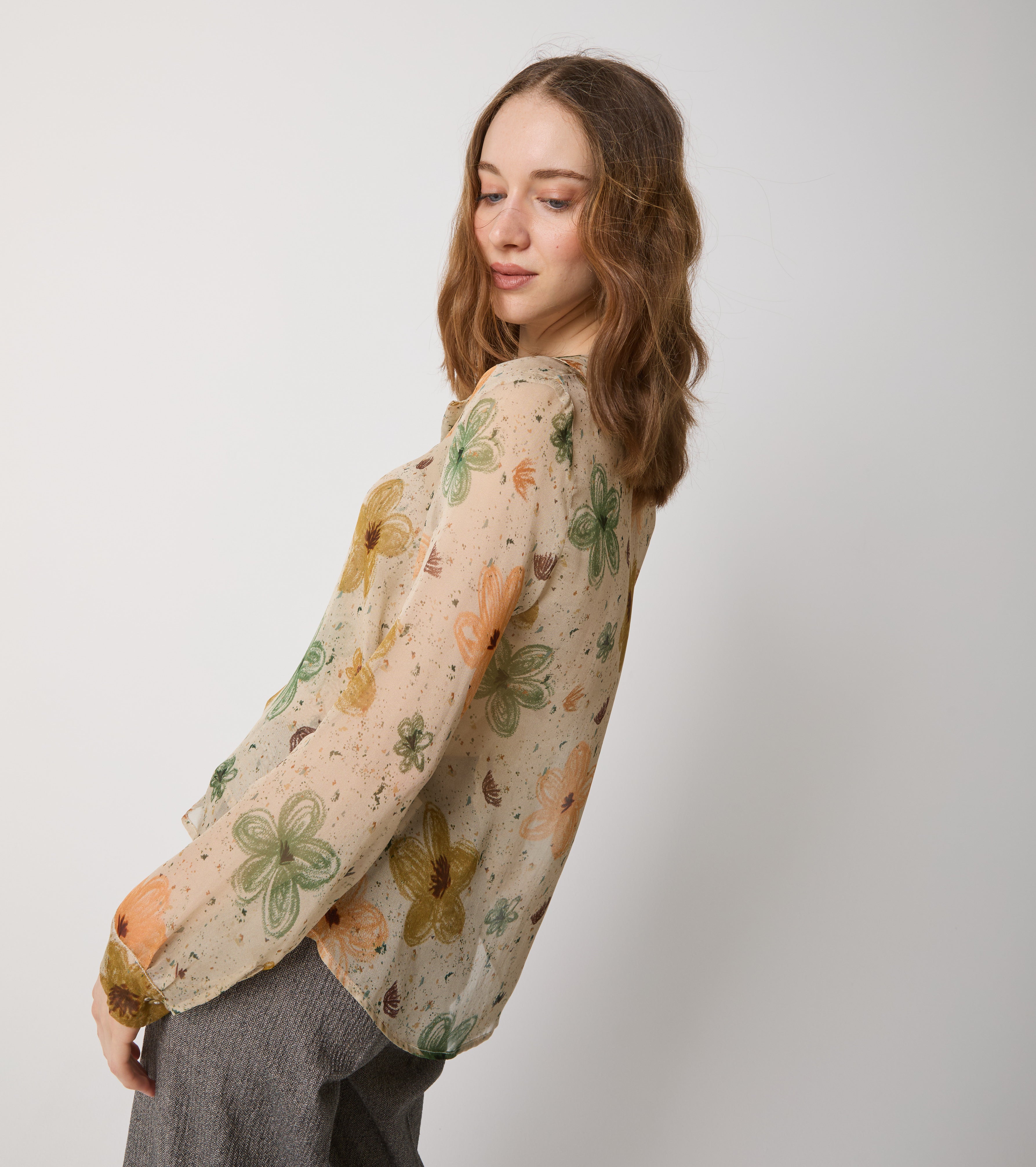 Blusa in seta con stampa