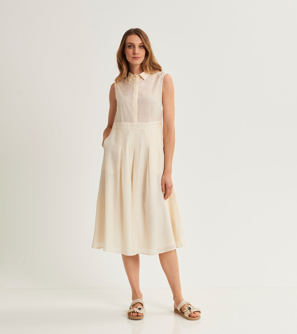 Linen shirt dress