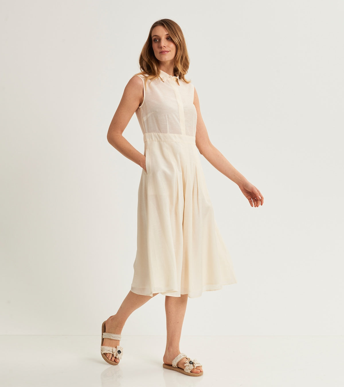 Linen shirt dress