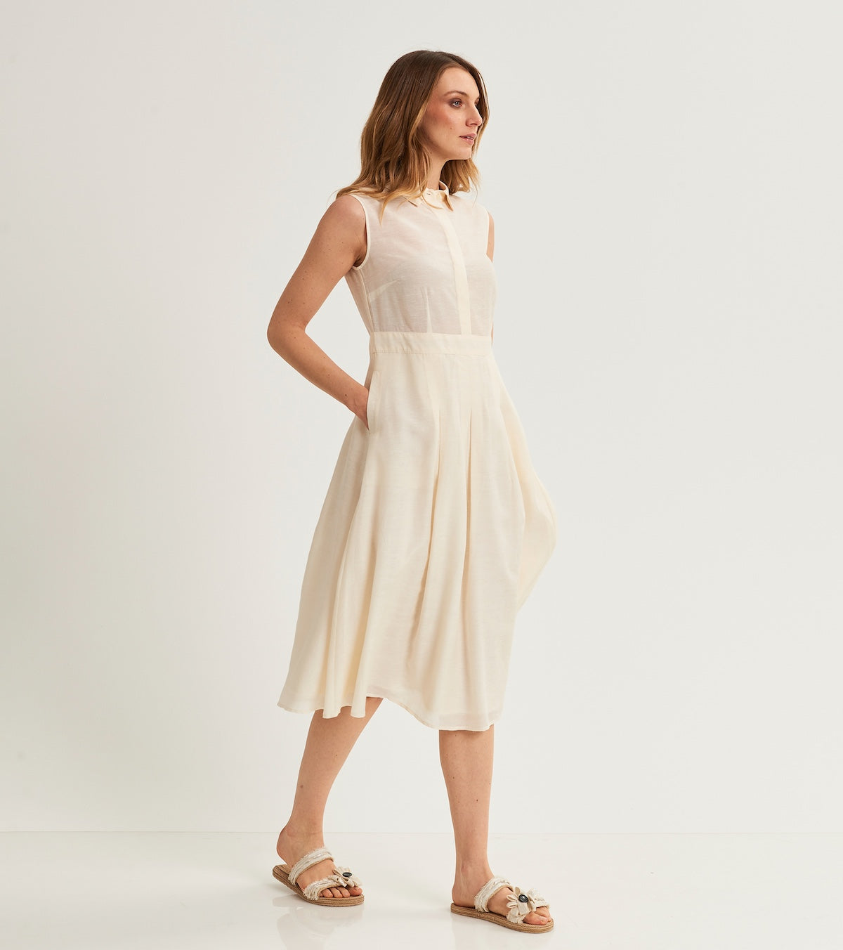 Linen shirt dress