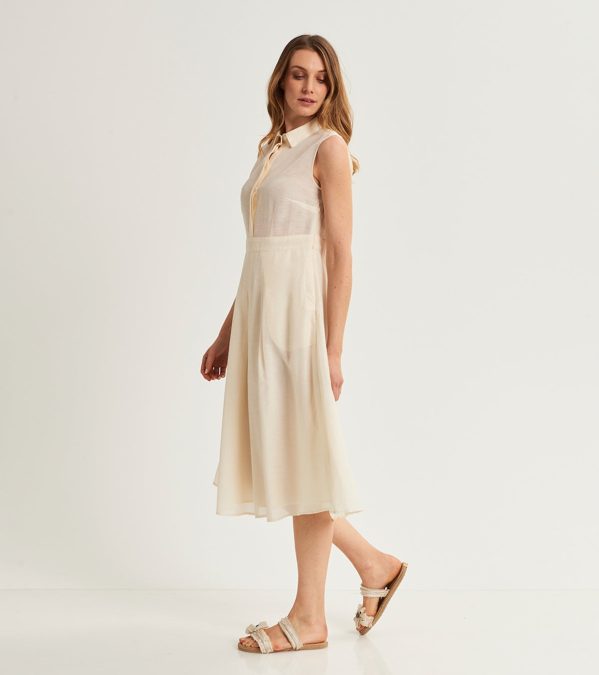 Linen shirt dress