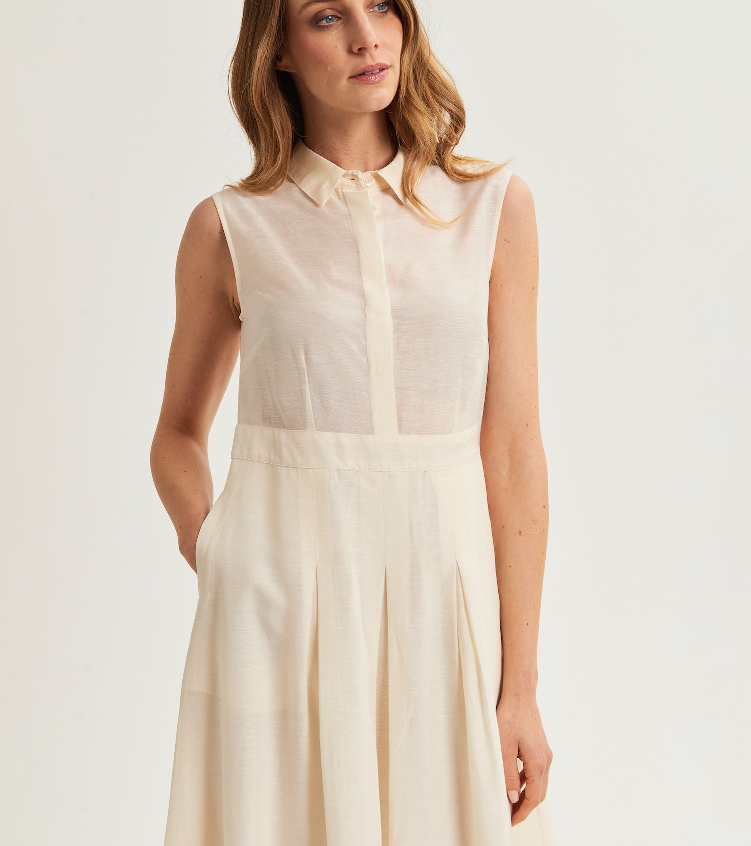 Linen shirt dress