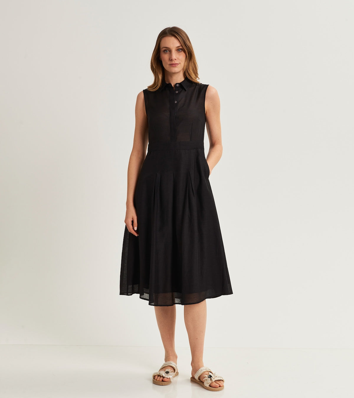 Linen shirt dress