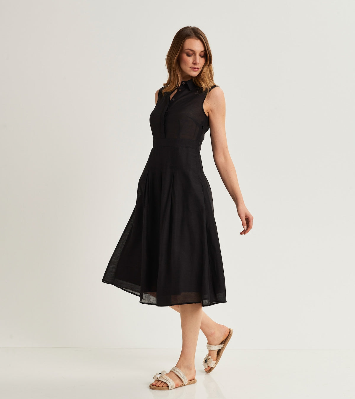 Linen shirt dress