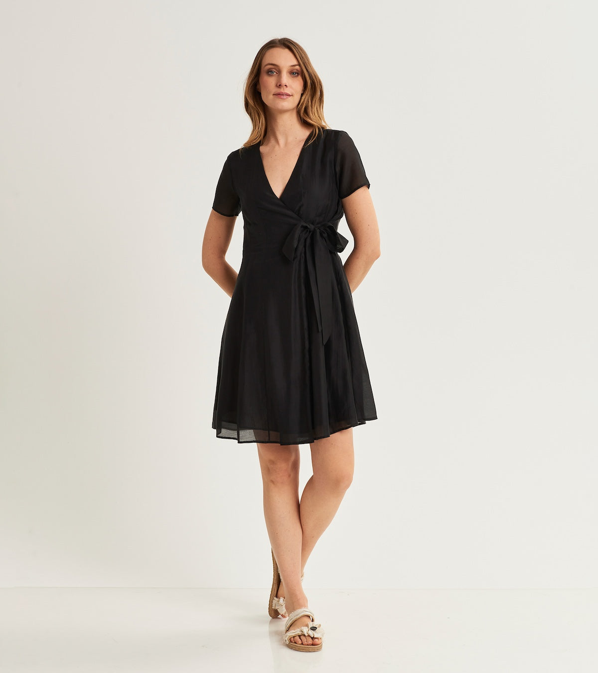 V-neck wrap dress