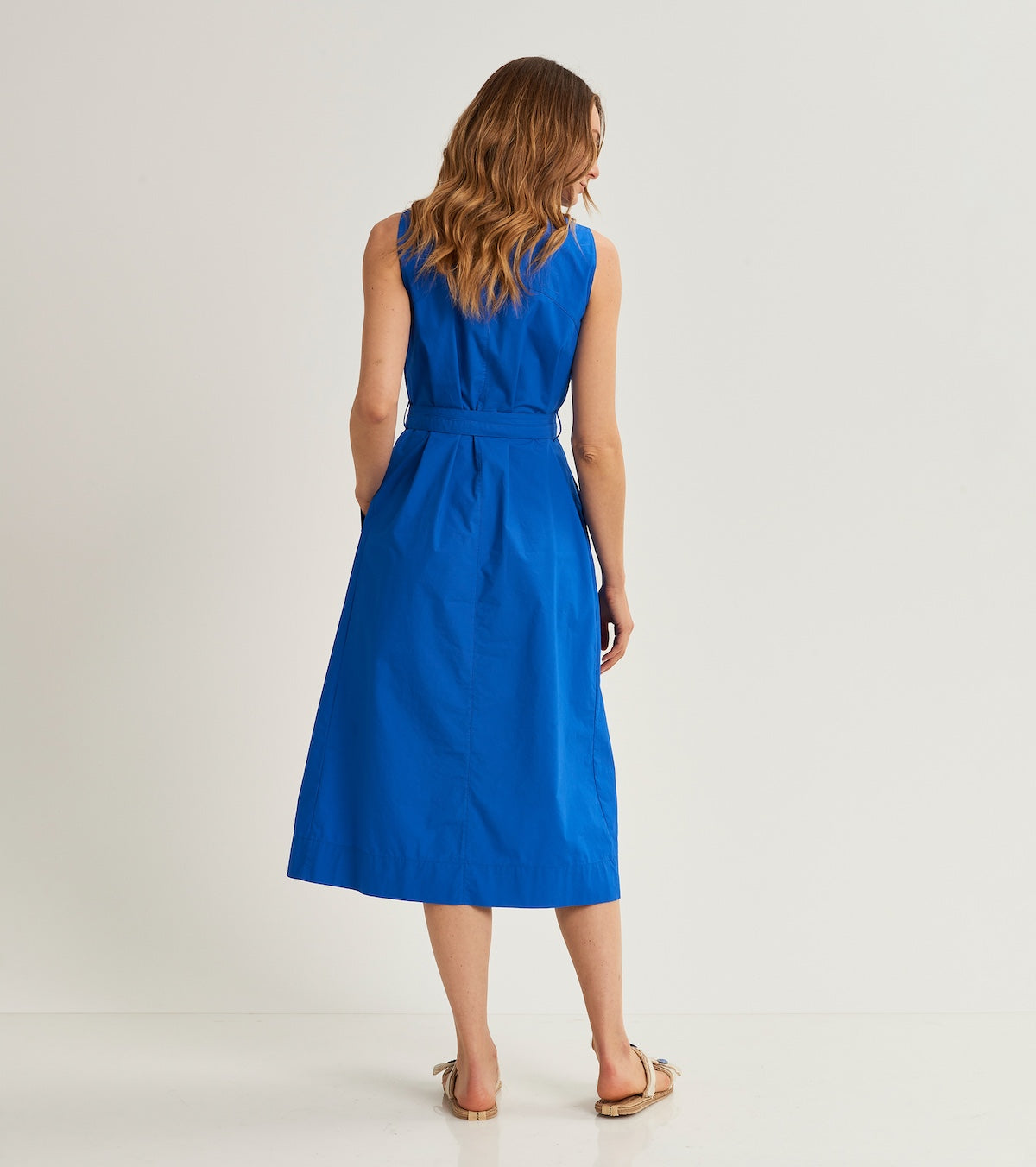 Shirt dress with lapel collar