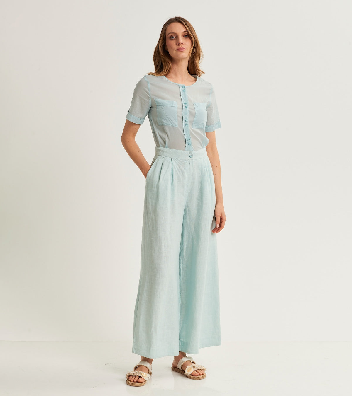 Tuta da donna in lino e cotone
