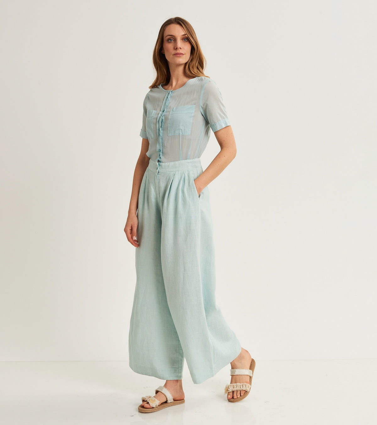 Tuta da donna in lino e cotone