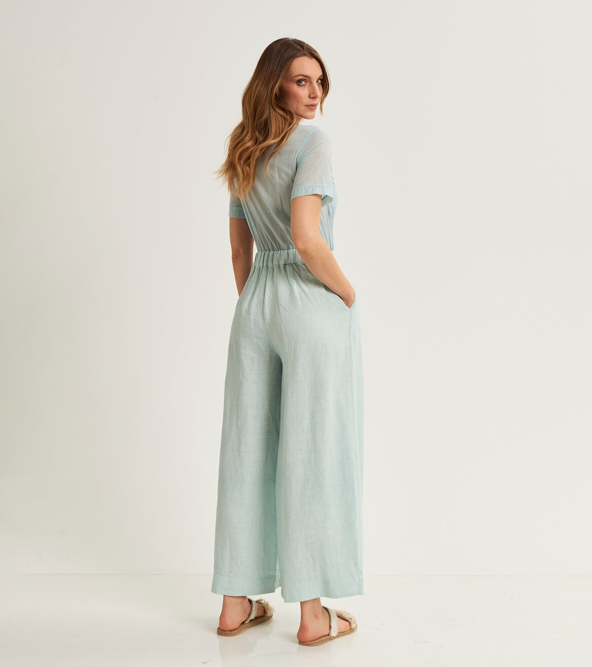 Tuta da donna in lino e cotone