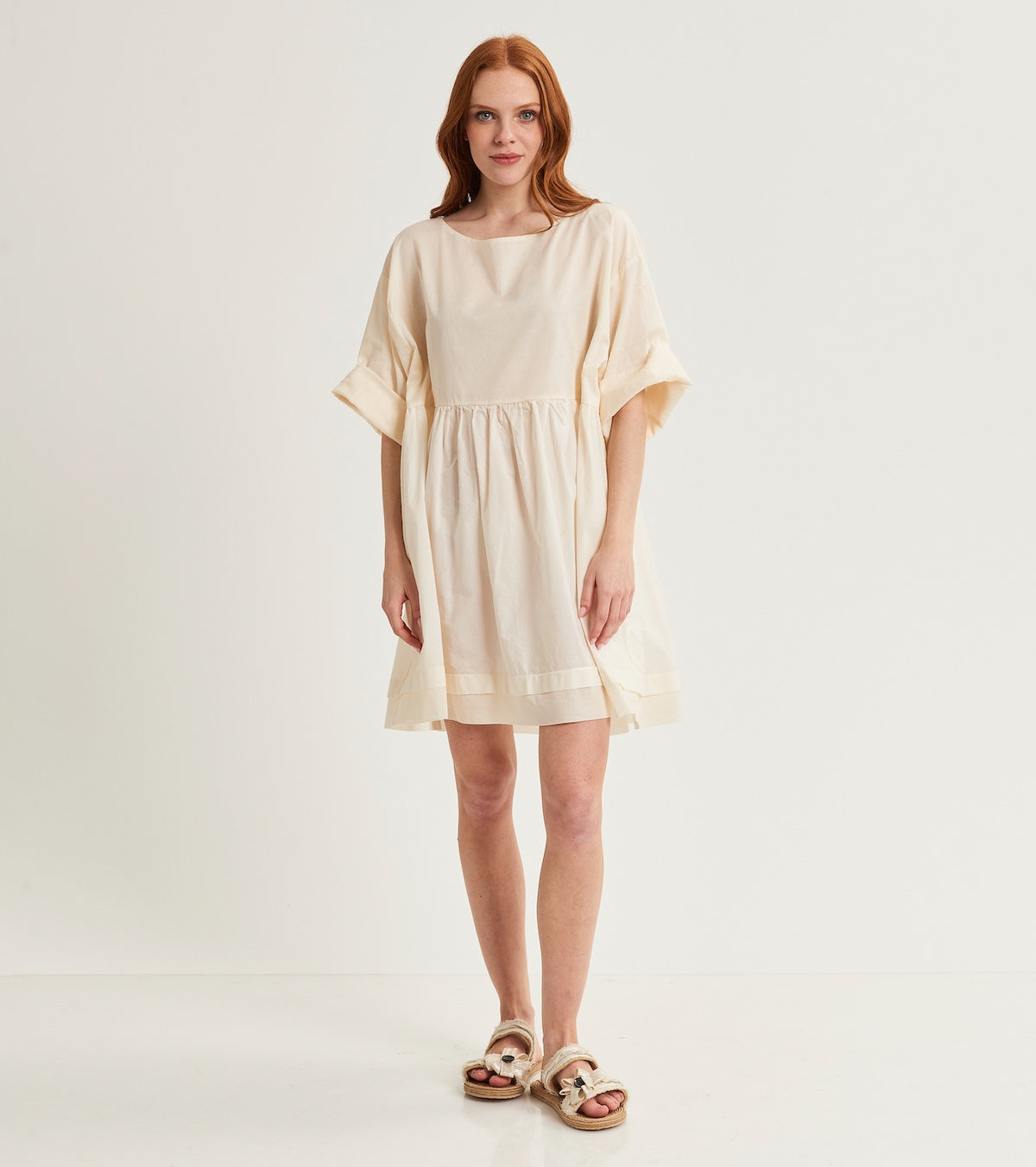 Dress with kimono sleeves