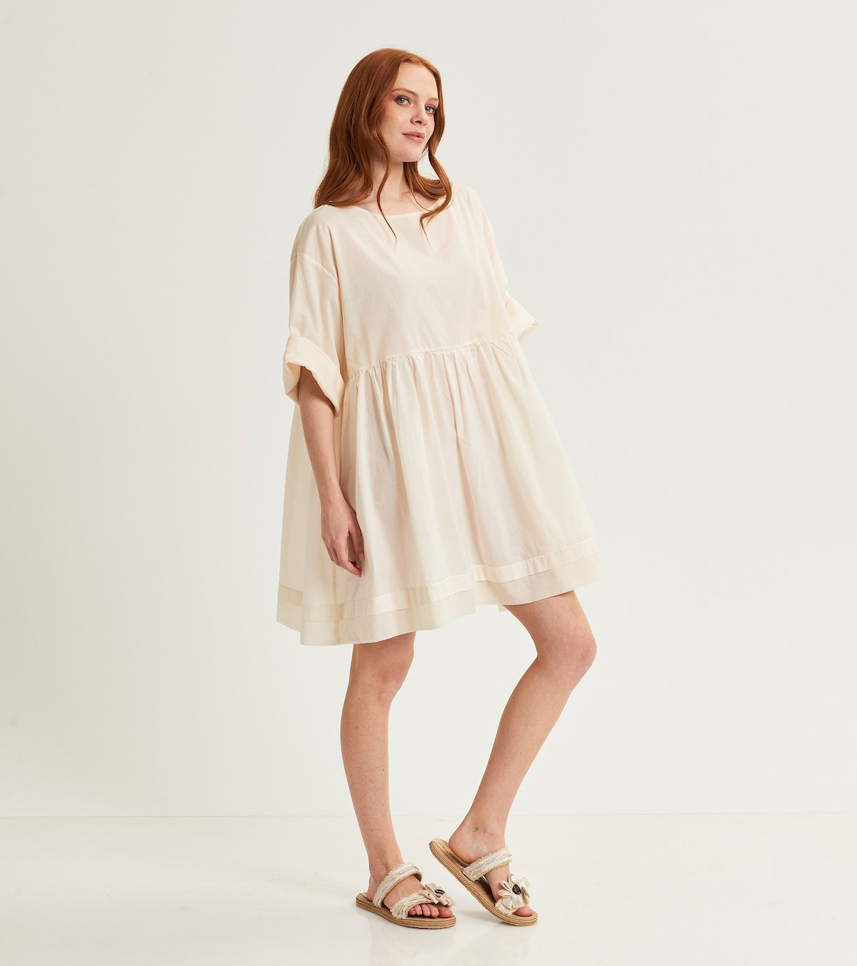 Dress with kimono sleeves