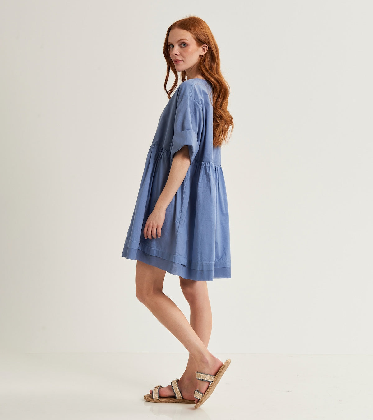 Dress with kimono sleeves