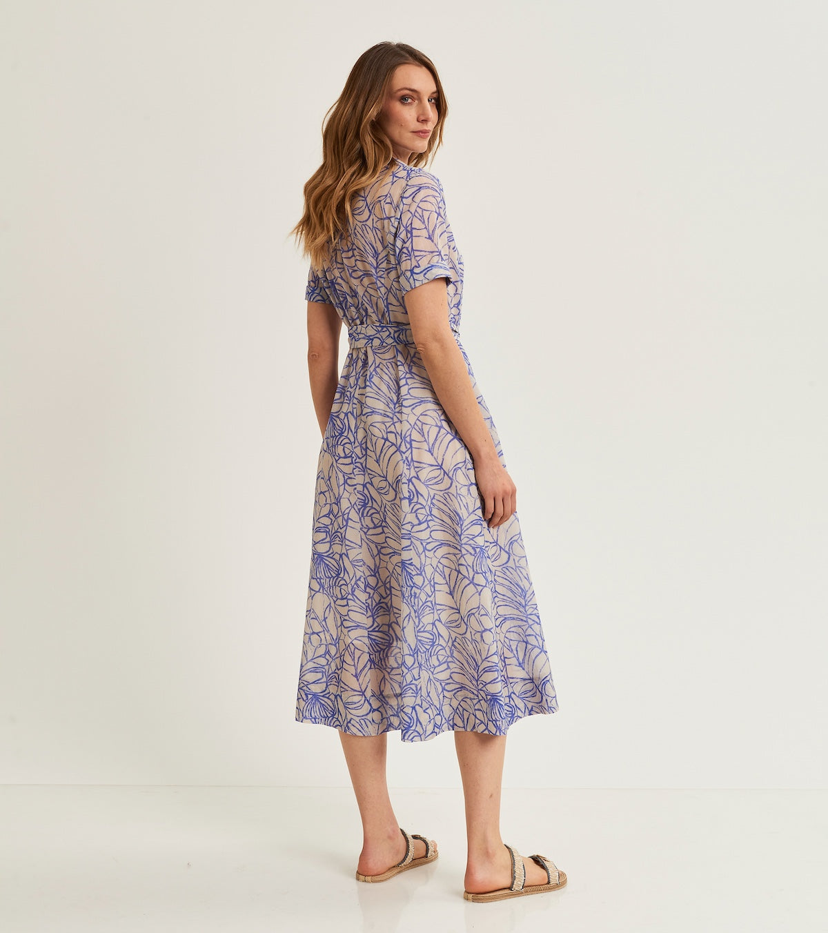 Abito chemisier da donna in georgette stampata