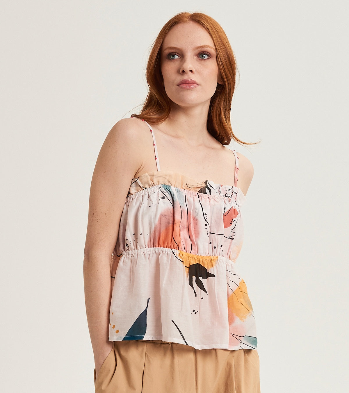 Floral top with straps