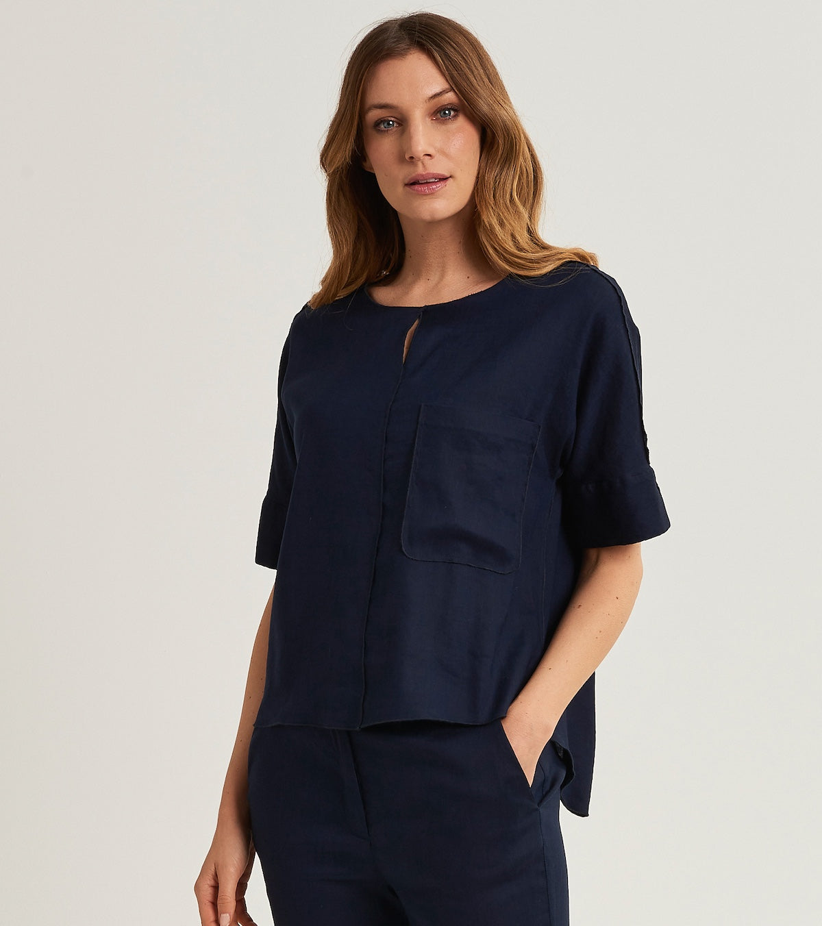 Blouse with three-quarter sleeves