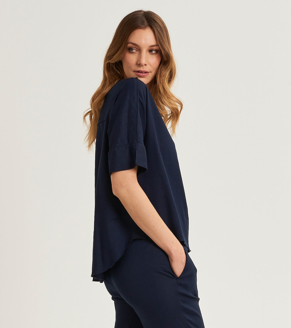 Blouse with three-quarter sleeves