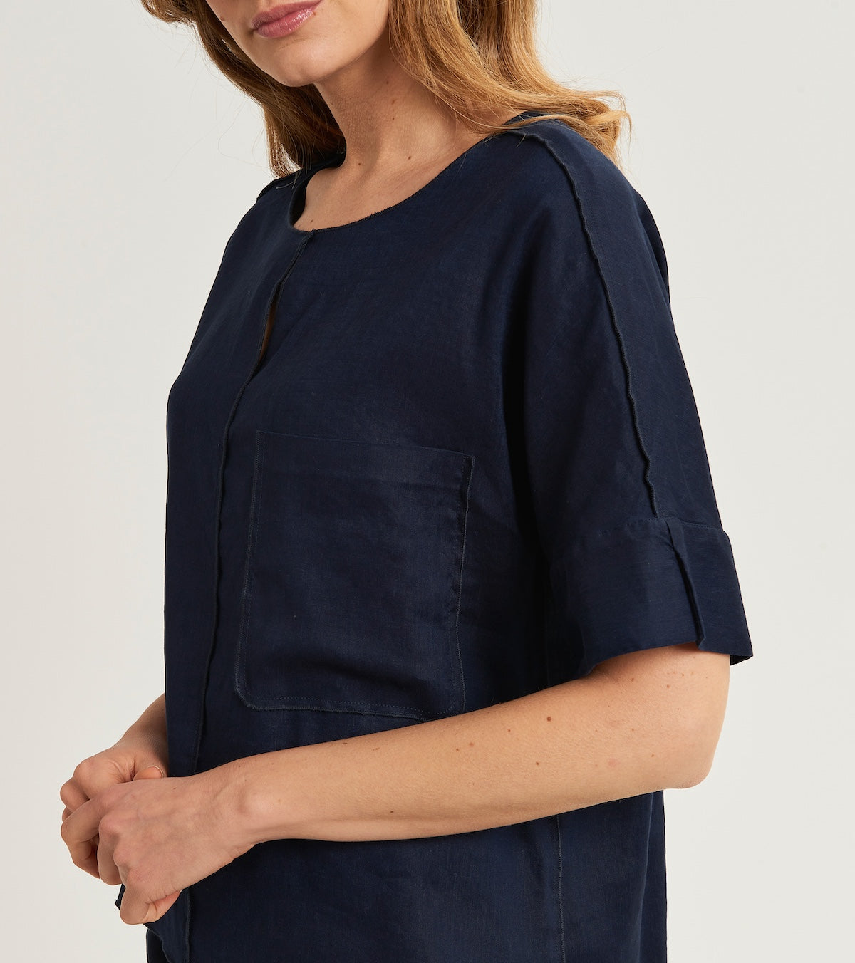 Blouse with three-quarter sleeves