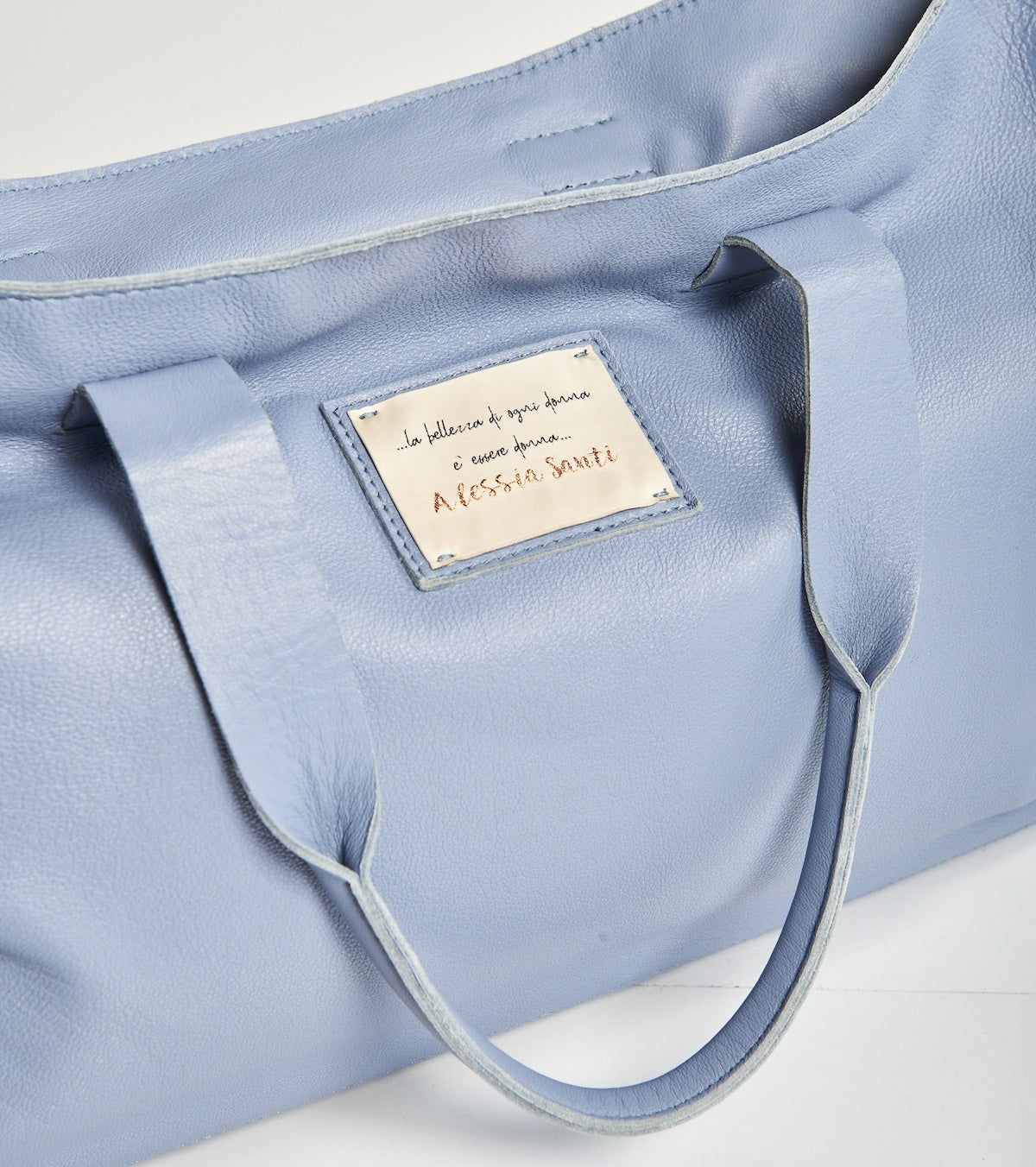 Shopping bag with Alessia Santi logo patch