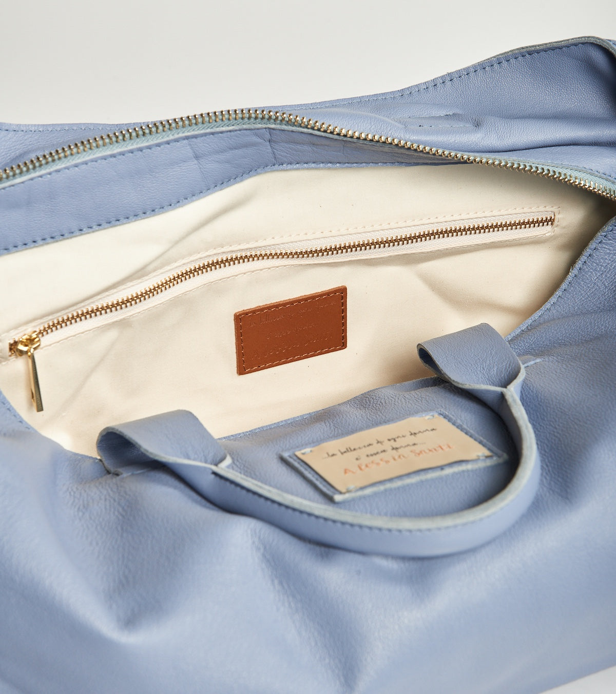 Shopping bag with Alessia Santi logo patch