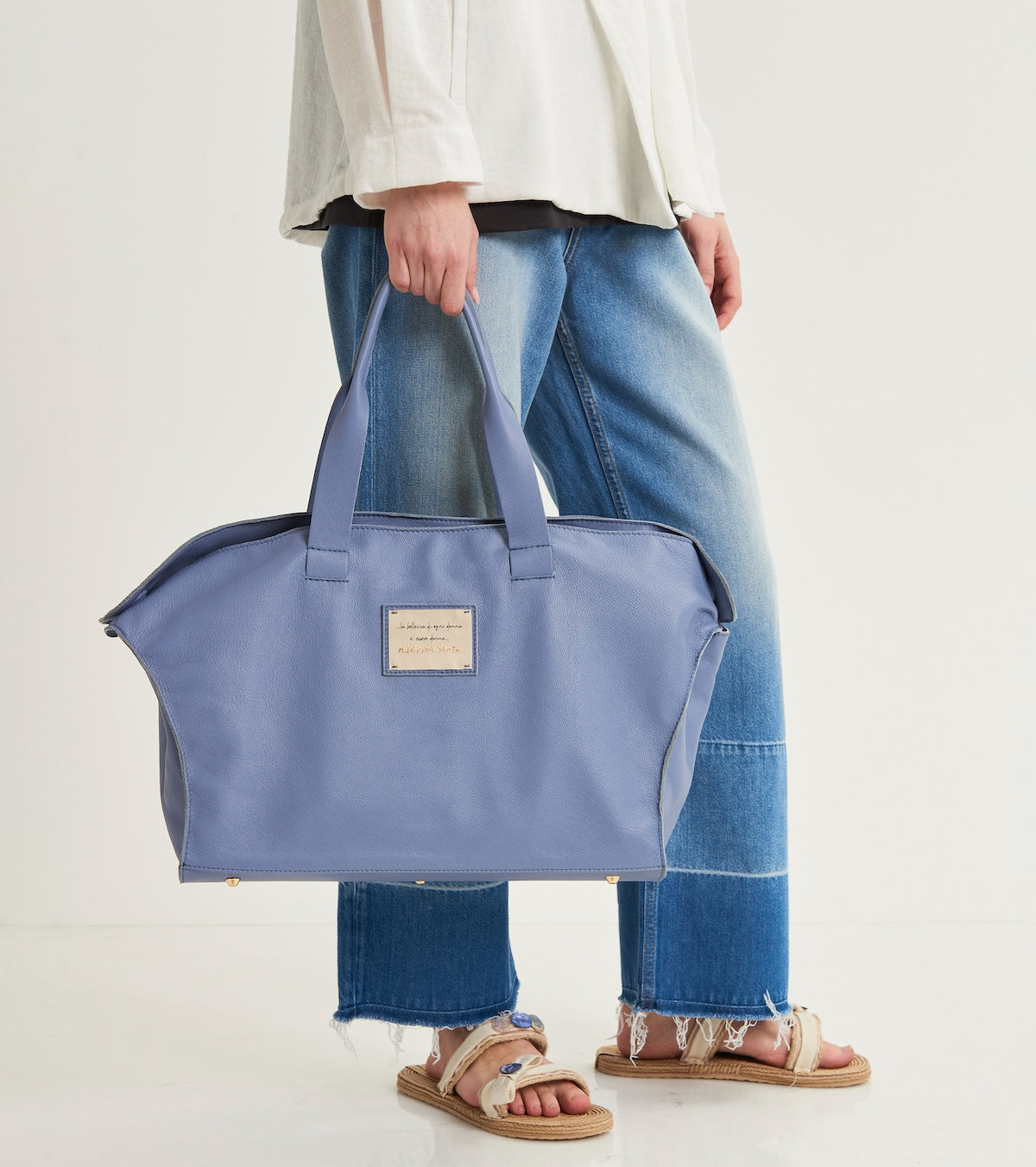 Shopping bag with Alessia Santi logo patch