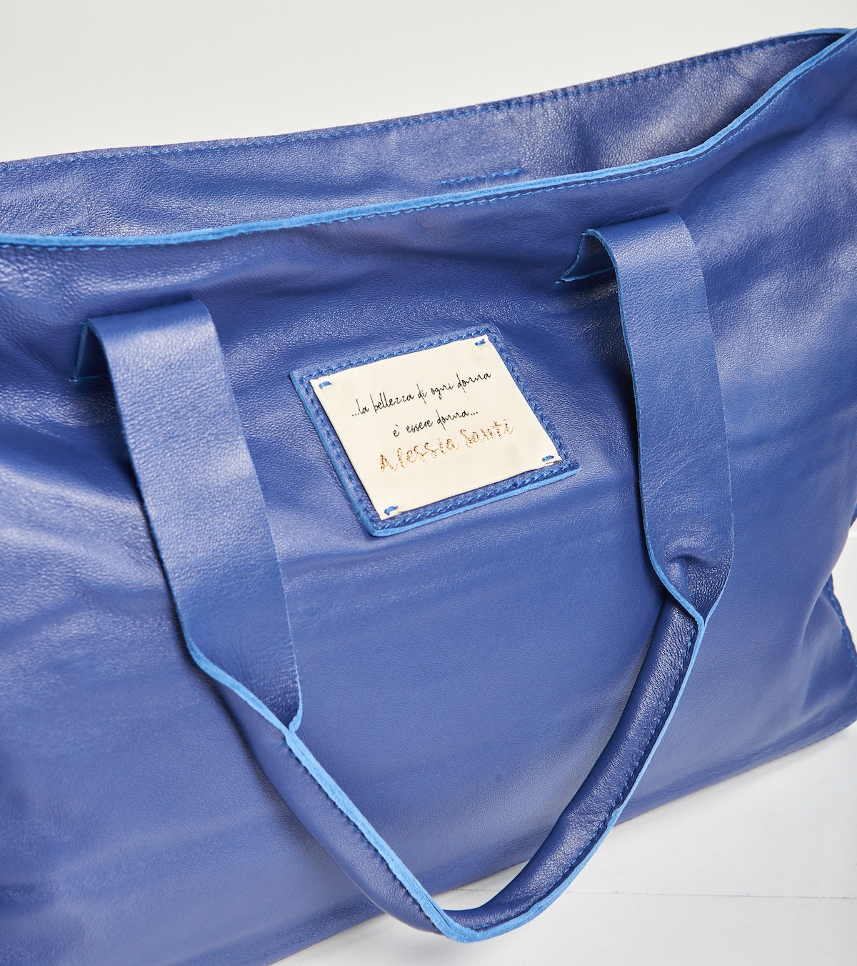 Shopping bag with Alessia Santi logo patch