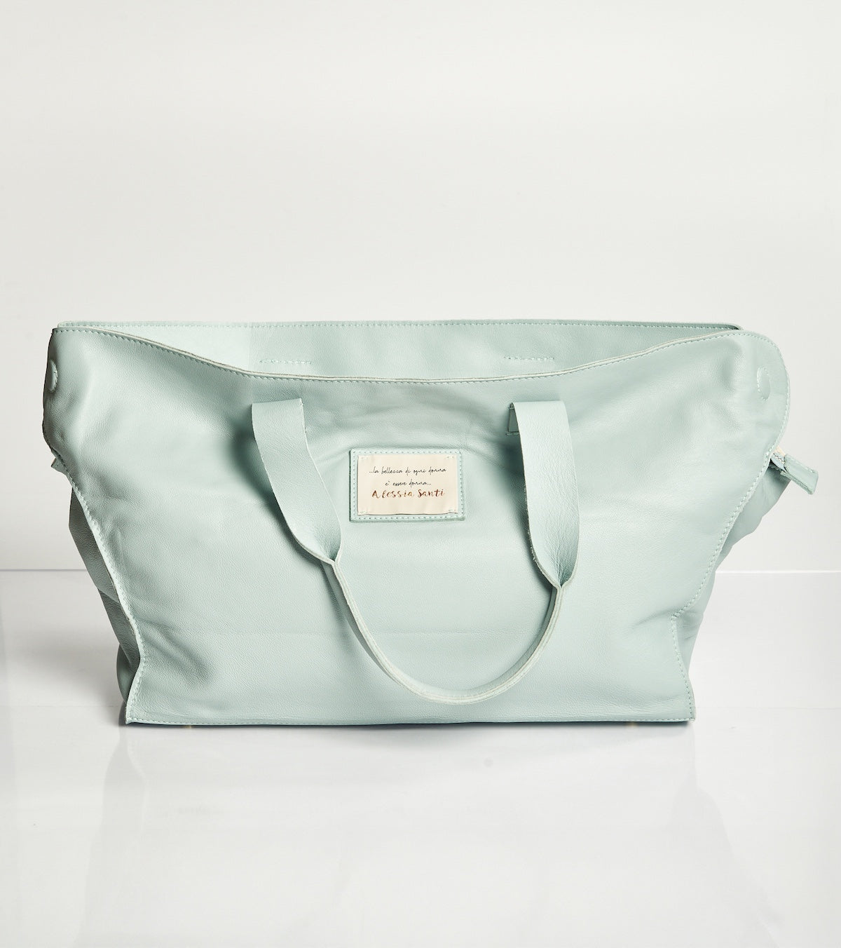 Shopping bag with Alessia Santi logo patch