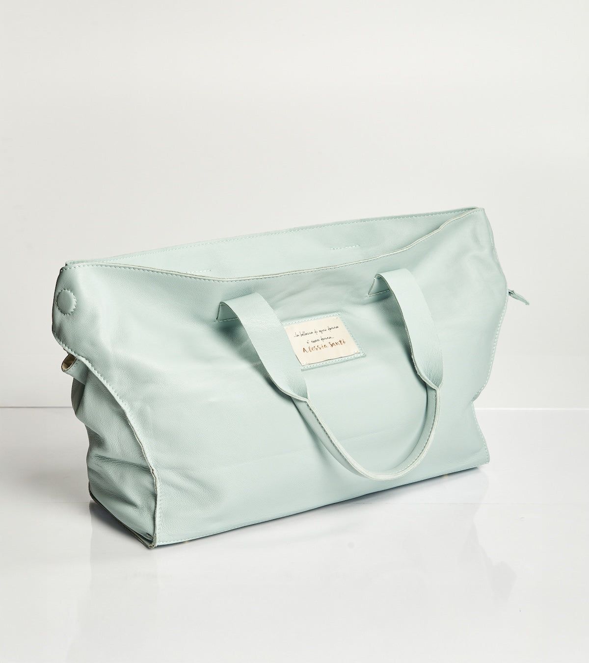 Shopping bag with Alessia Santi logo patch