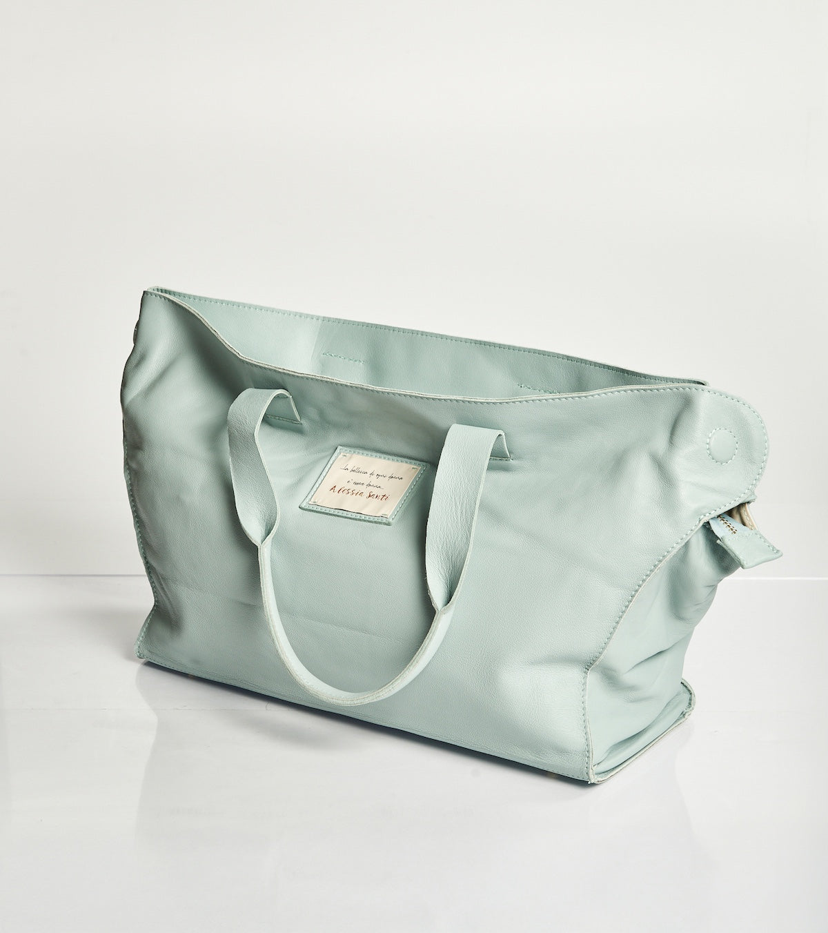 Shopping bag with Alessia Santi logo patch