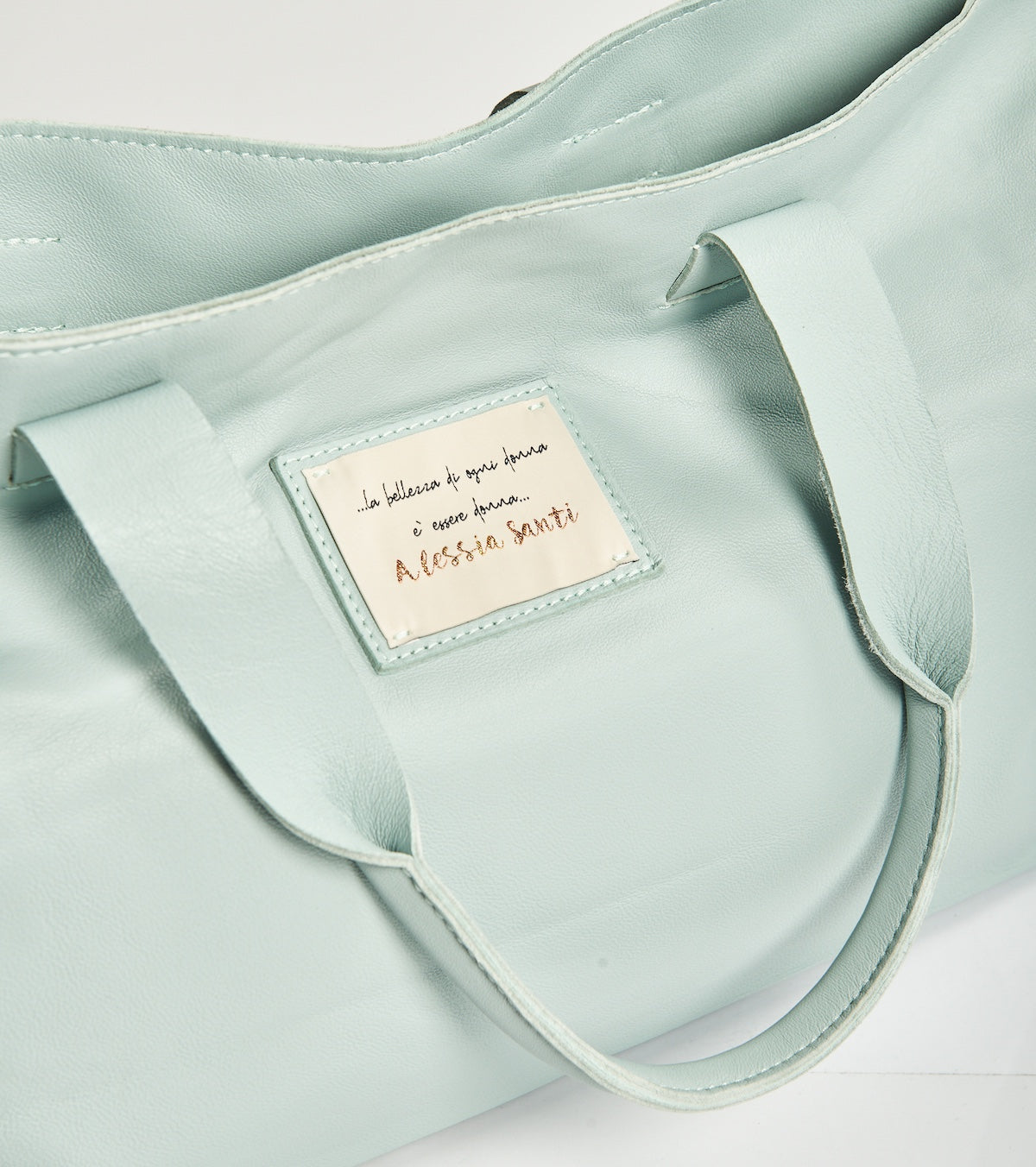 Shopping bag with Alessia Santi logo patch