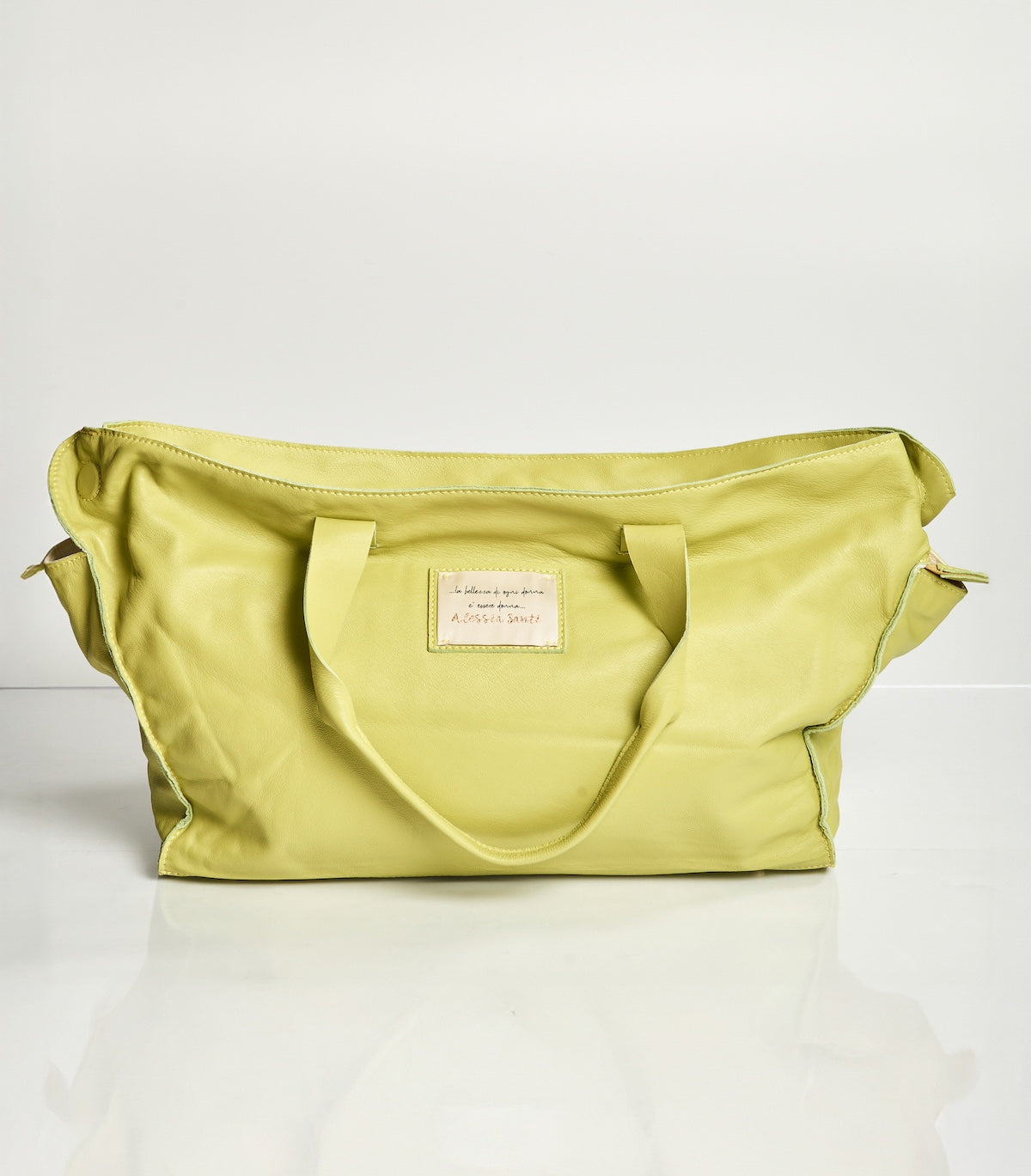 Shopping bag with Alessia Santi logo patch