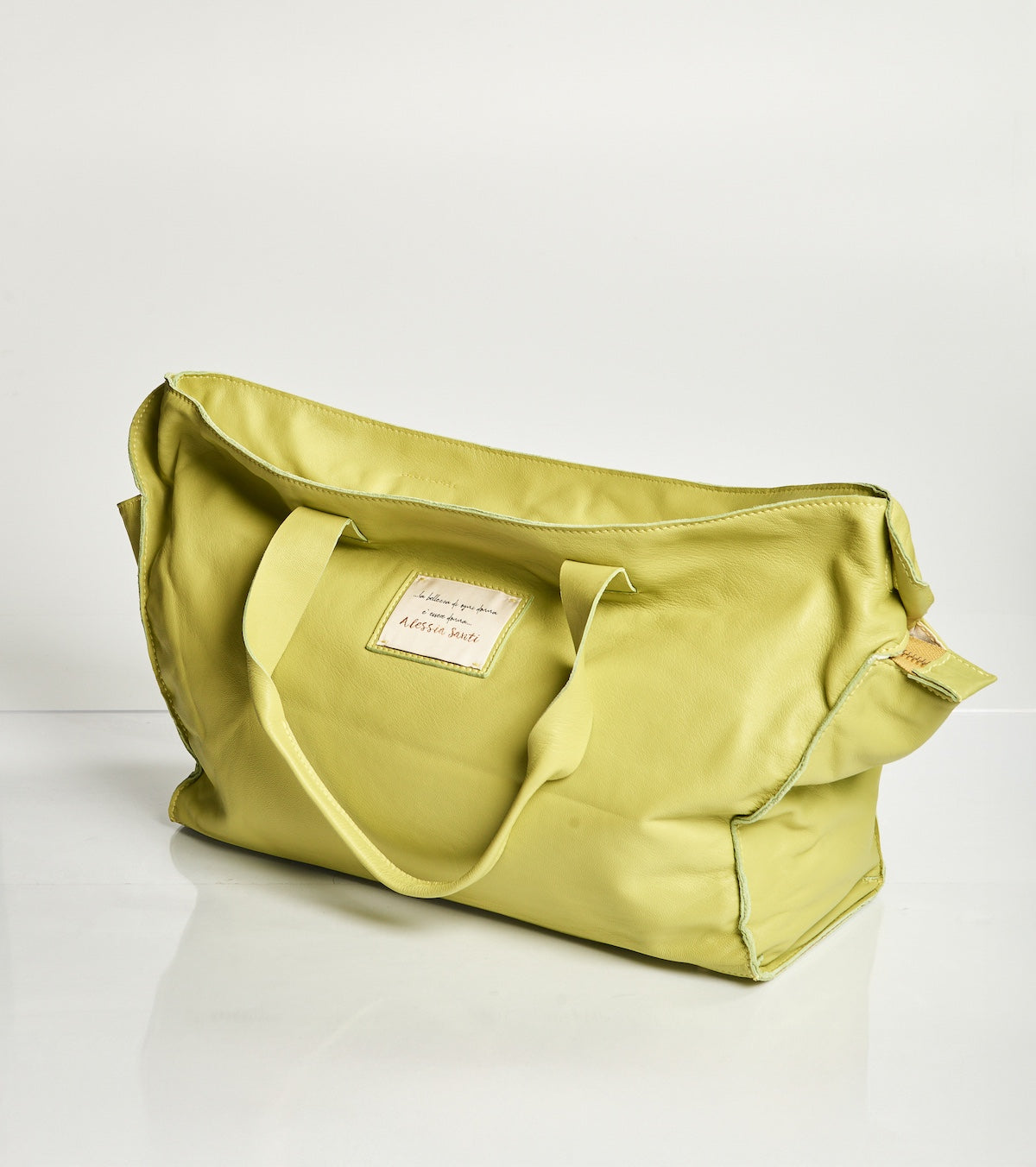 Shopping bag with Alessia Santi logo patch