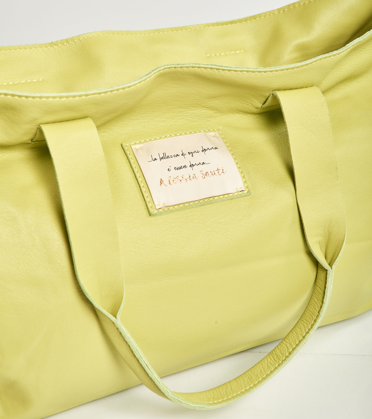 Shopping bag with Alessia Santi logo patch