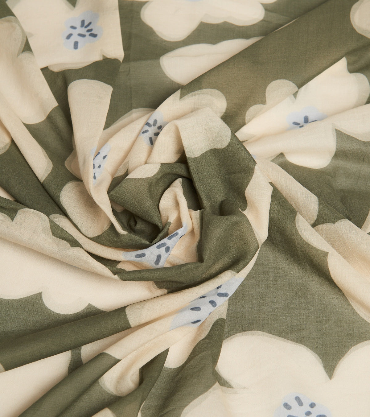 Floral scarf with fringes