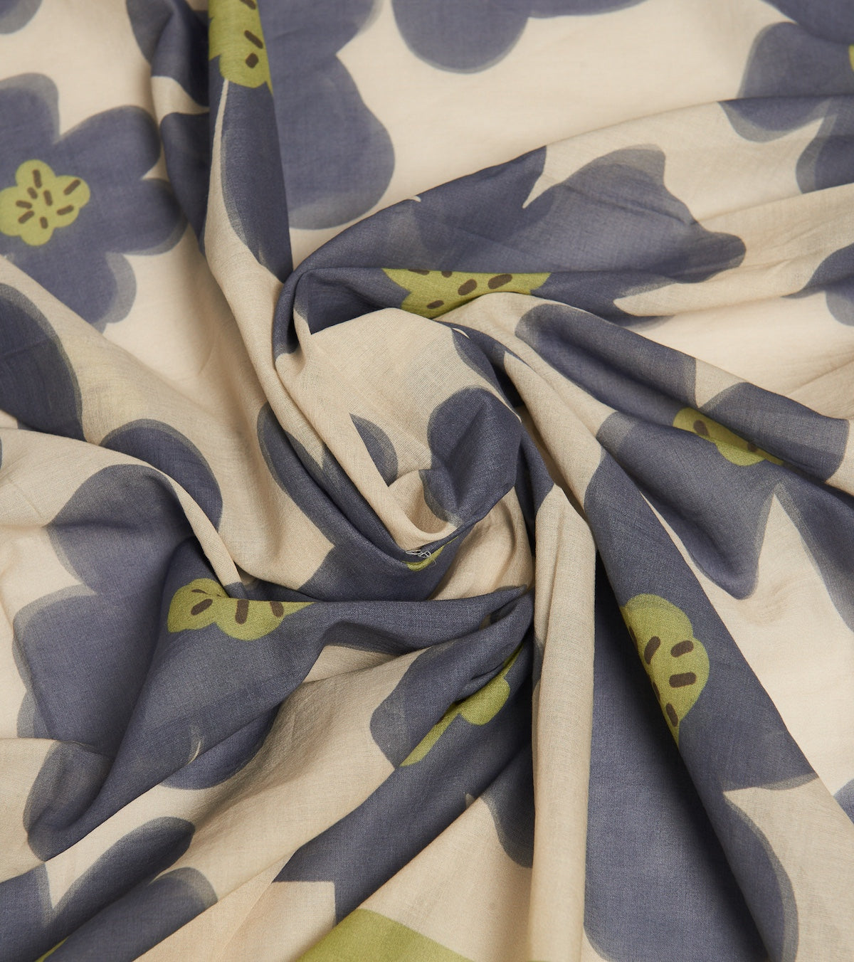 Floral scarf with fringes