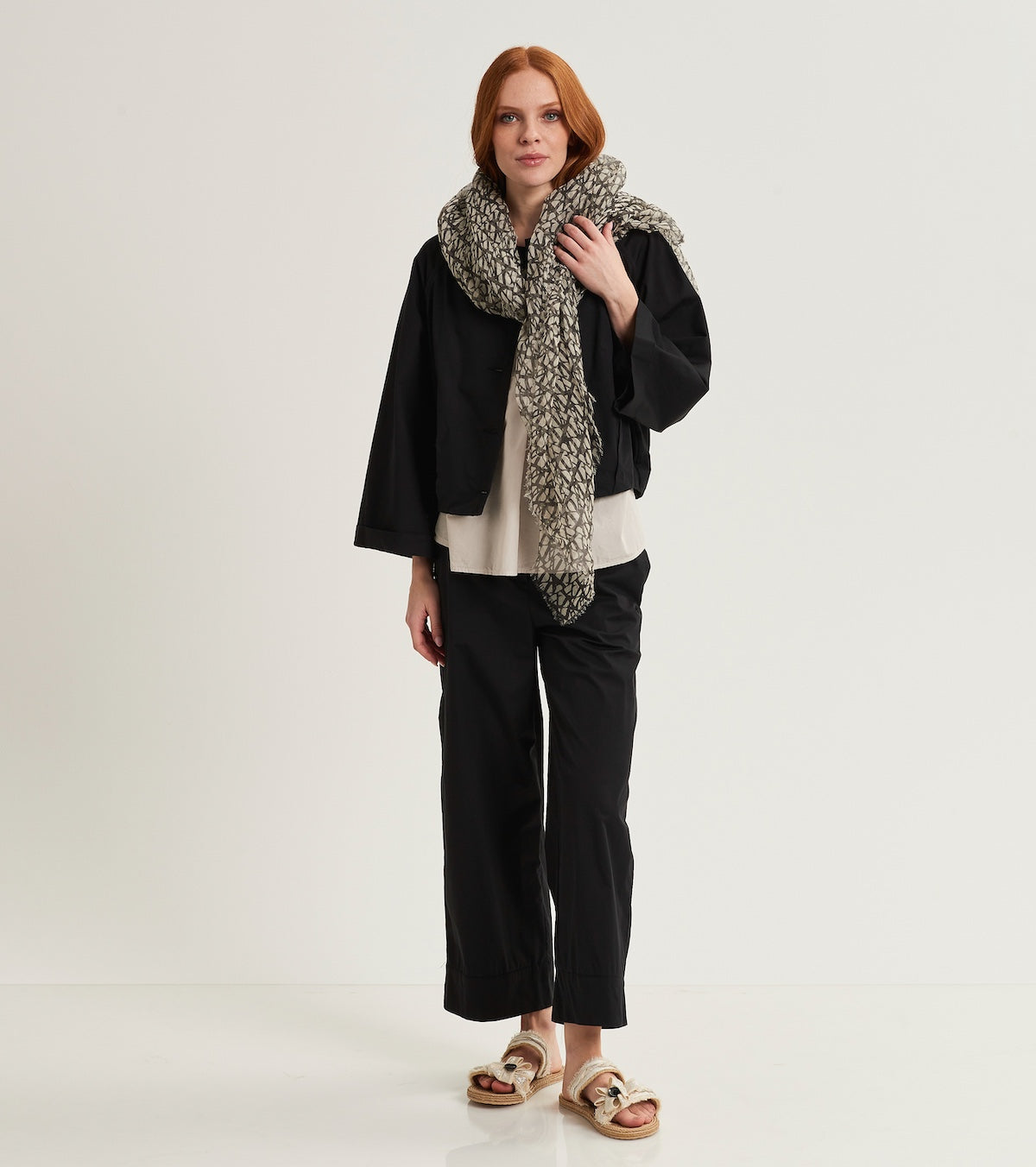 Geometric printed scarf