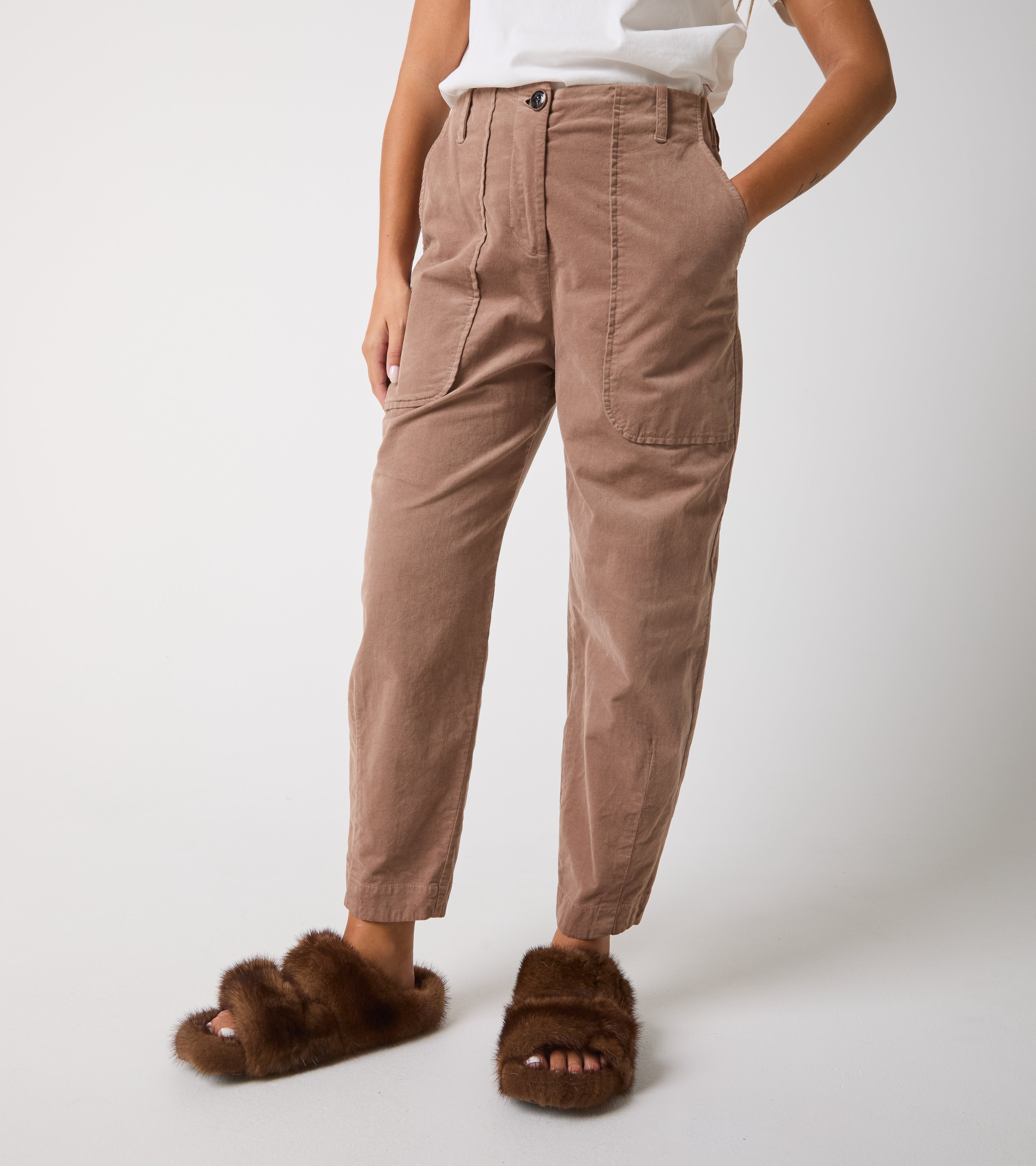 Cotton velvet trousers