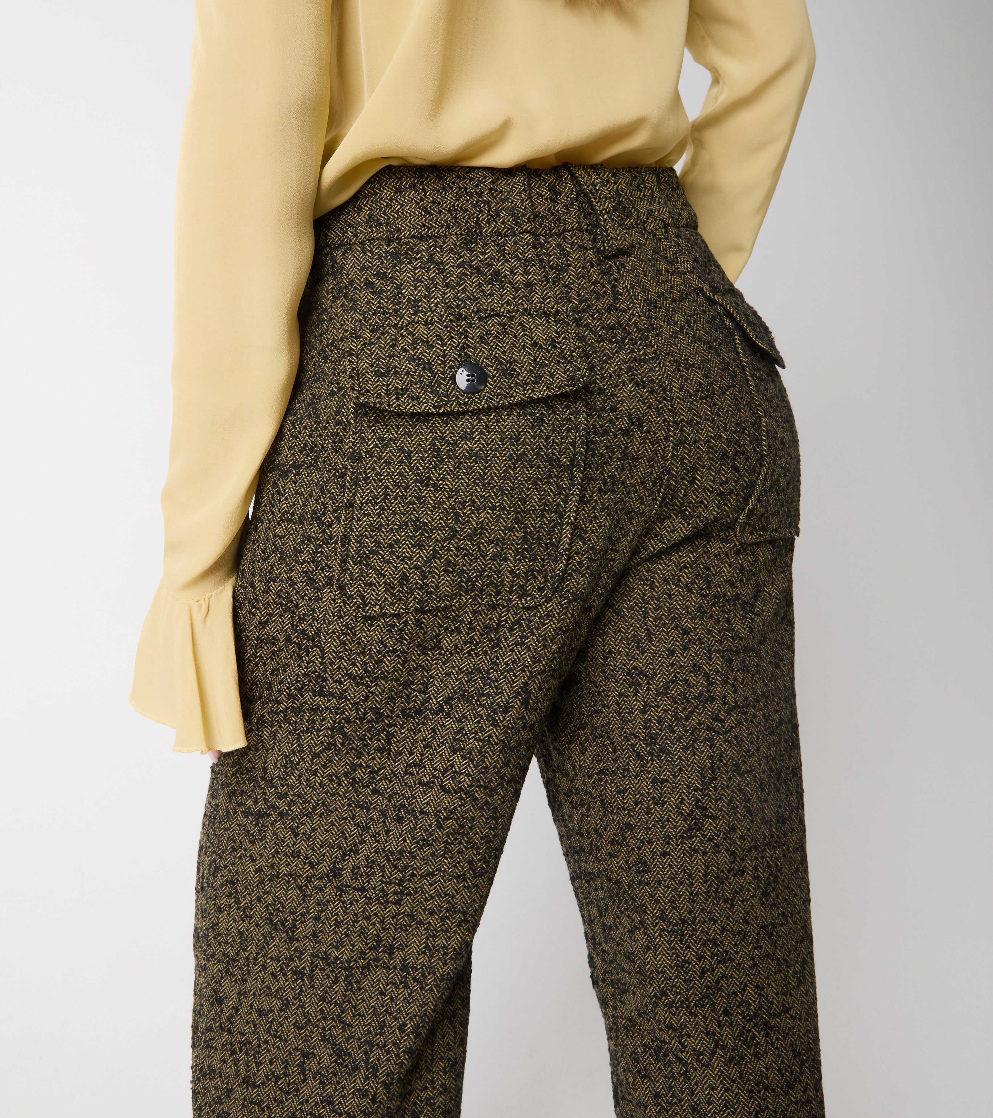 Pantaloni cropped in cotone con pinces