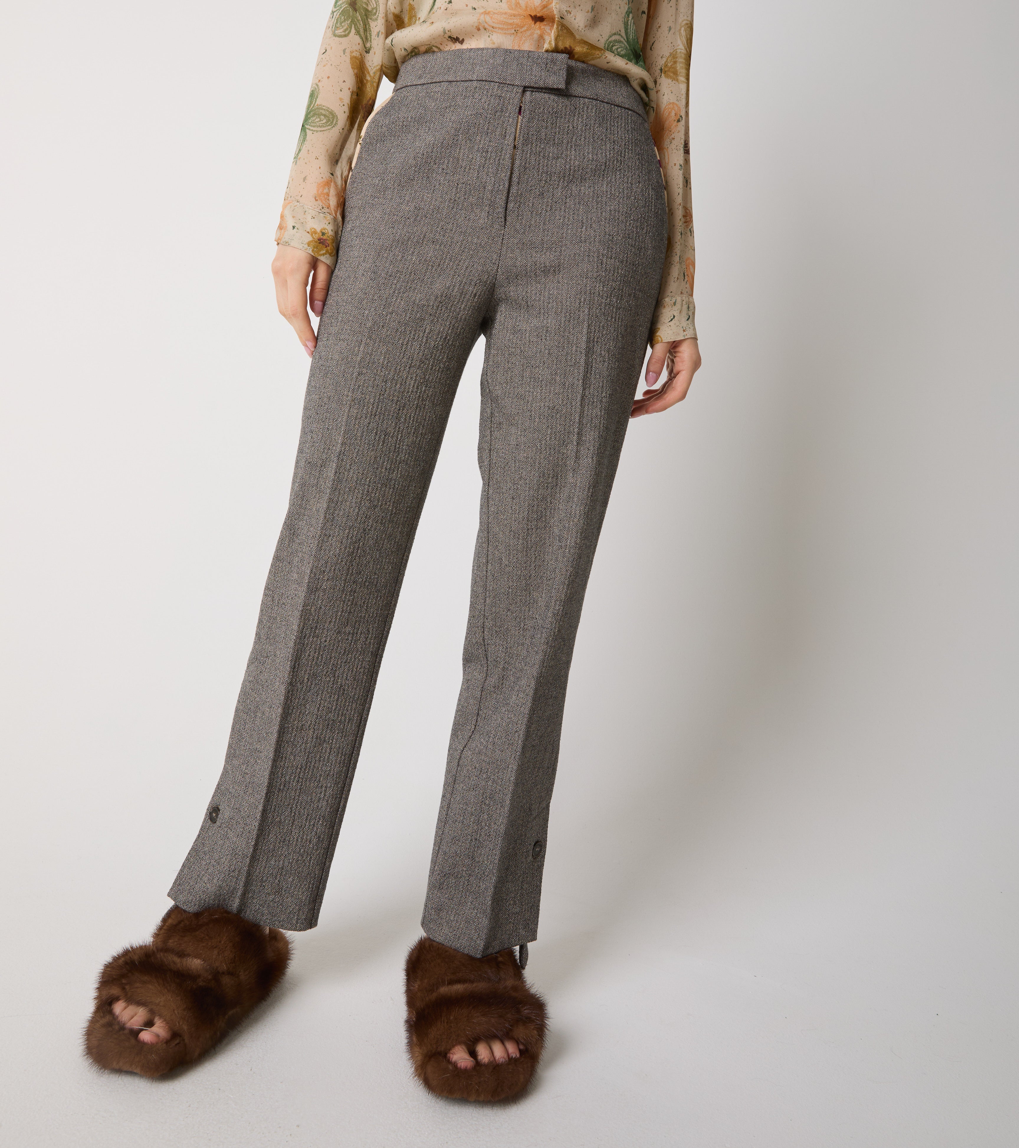 Cotton trousers with pleats