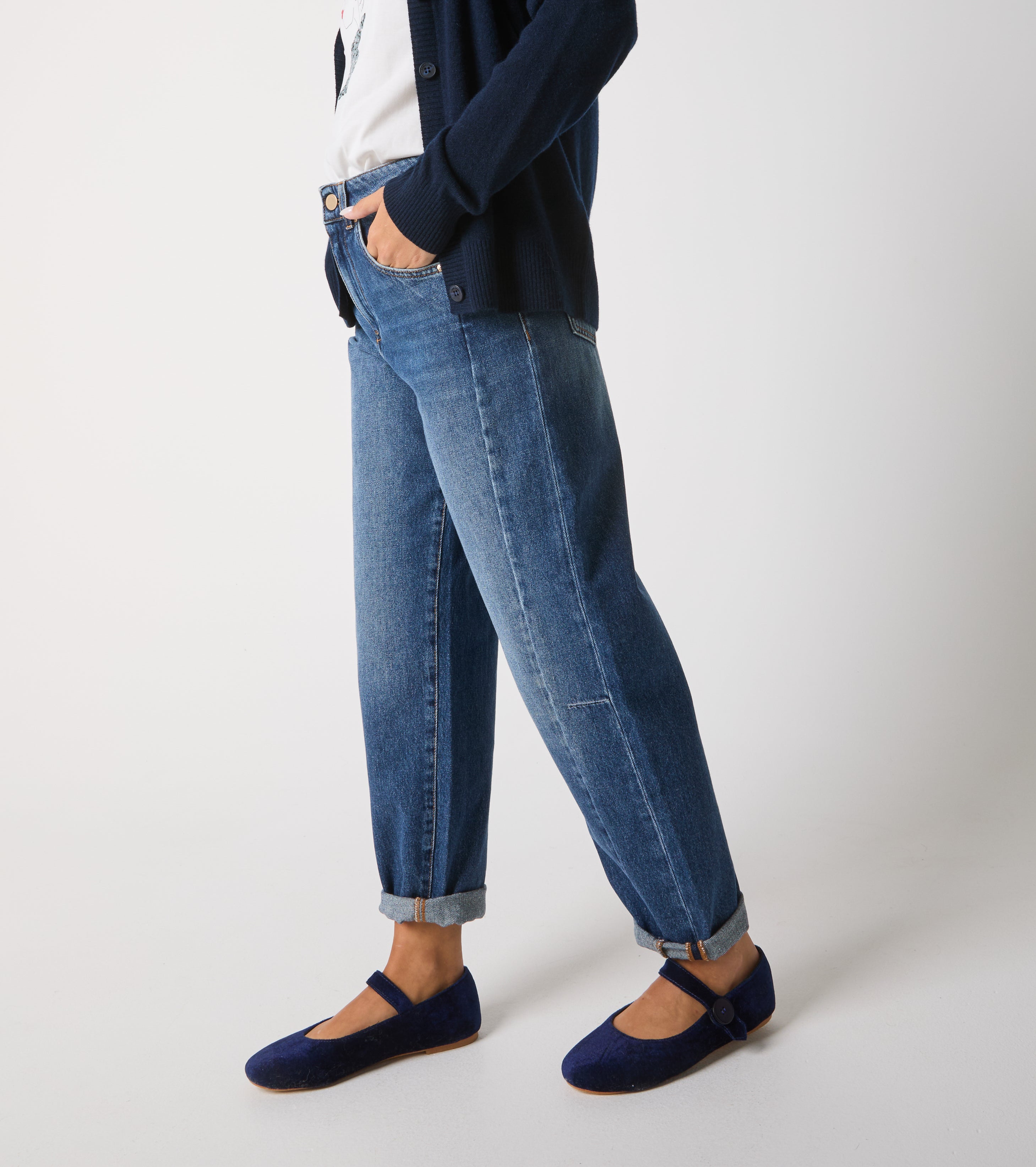 Jeans cropped in cotone used