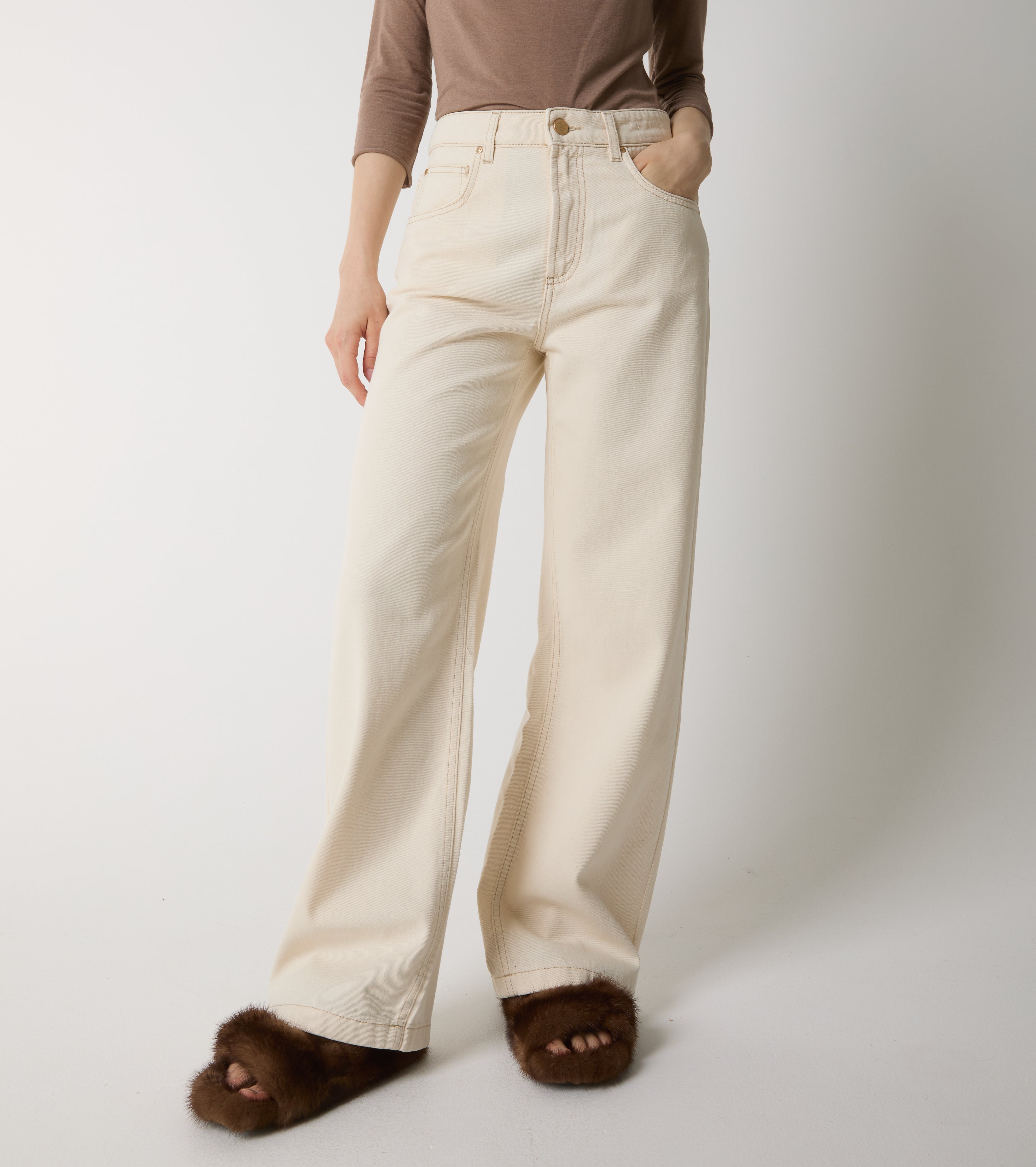 Jeans cinque tasche in cotone