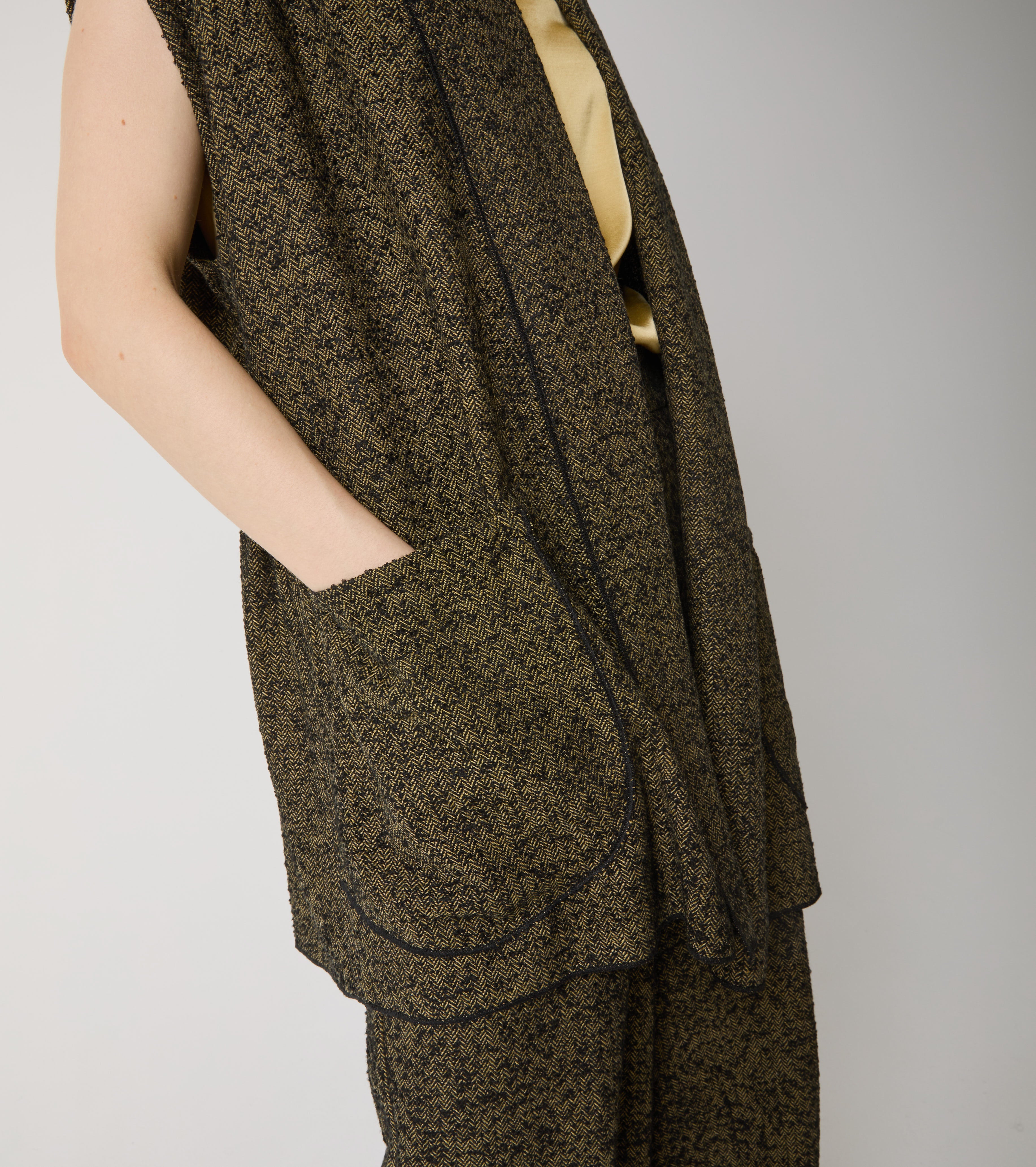 Gilet in cotone chevron con tasche