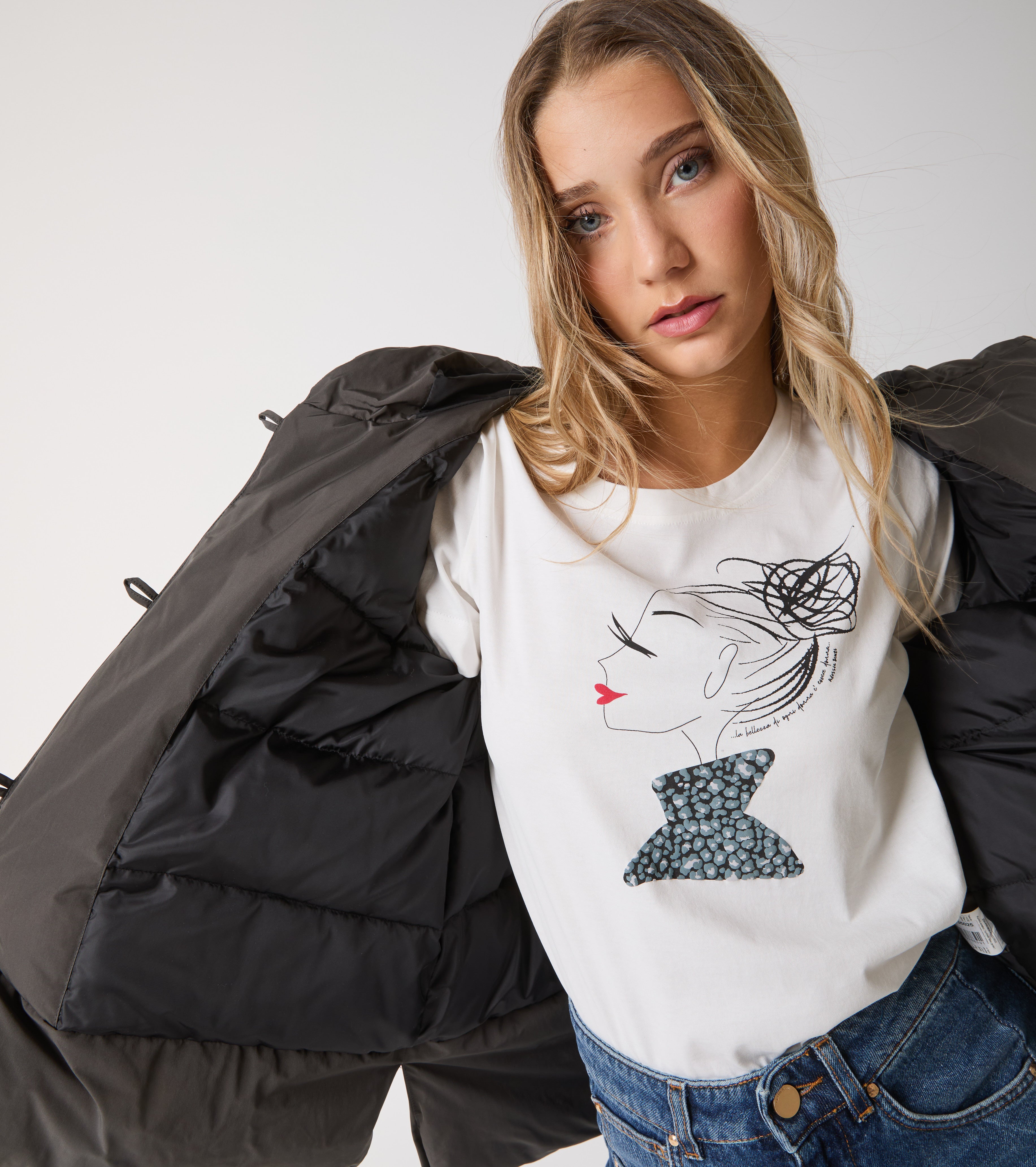 Nylon down jacket with hood