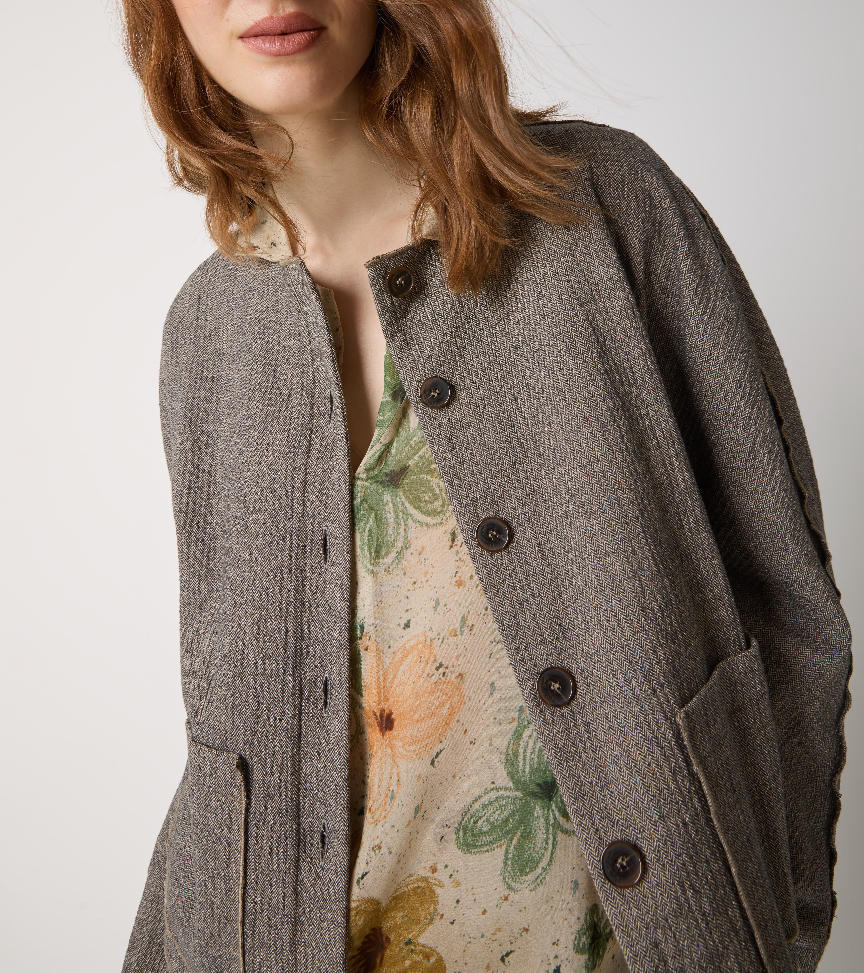 Blazer in misto cotone stretch